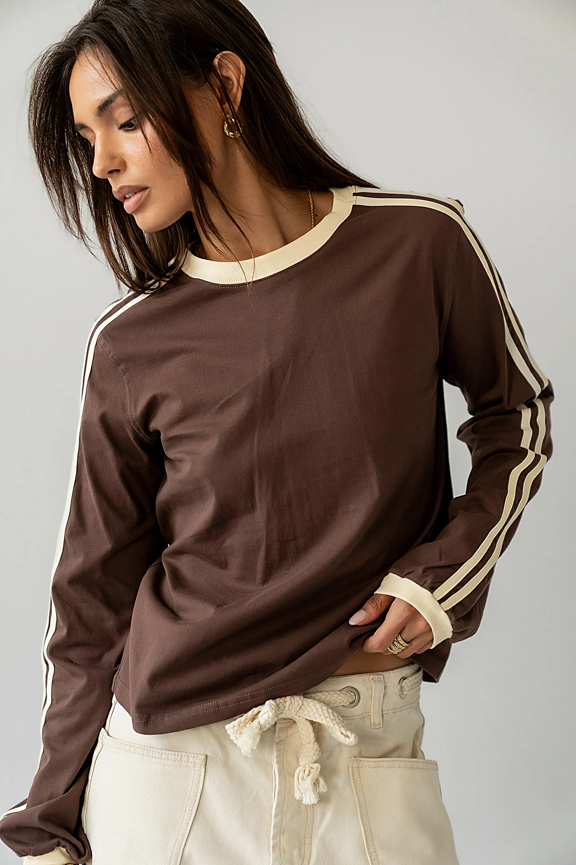 Romy Striped Top in Brown sold by bohme product image thumbnail 4
