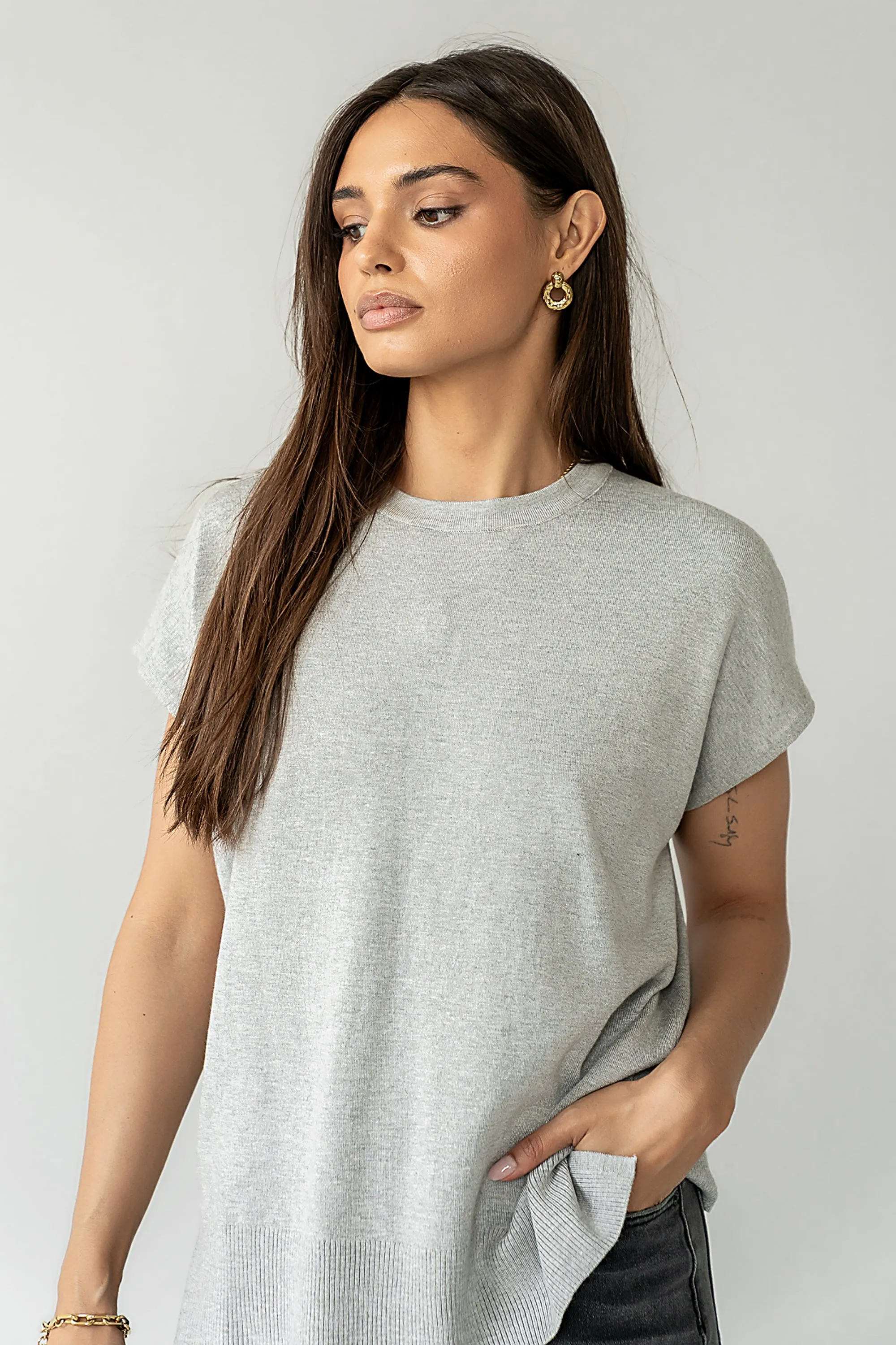 Jensen Knit Top in Grey sold by bohme product image thumbnail 3