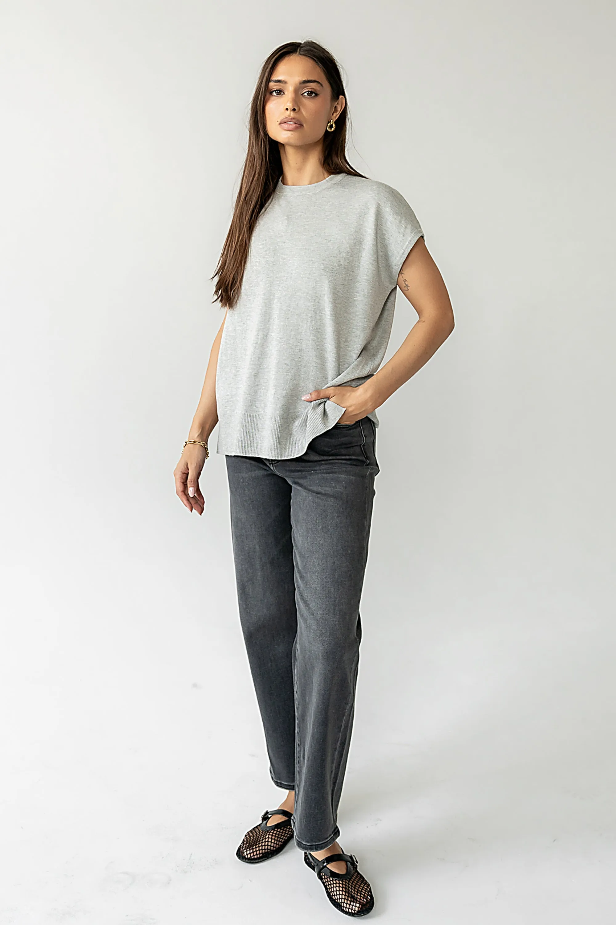 Jensen Knit Top in Grey sold by bohme product image thumbnail 4