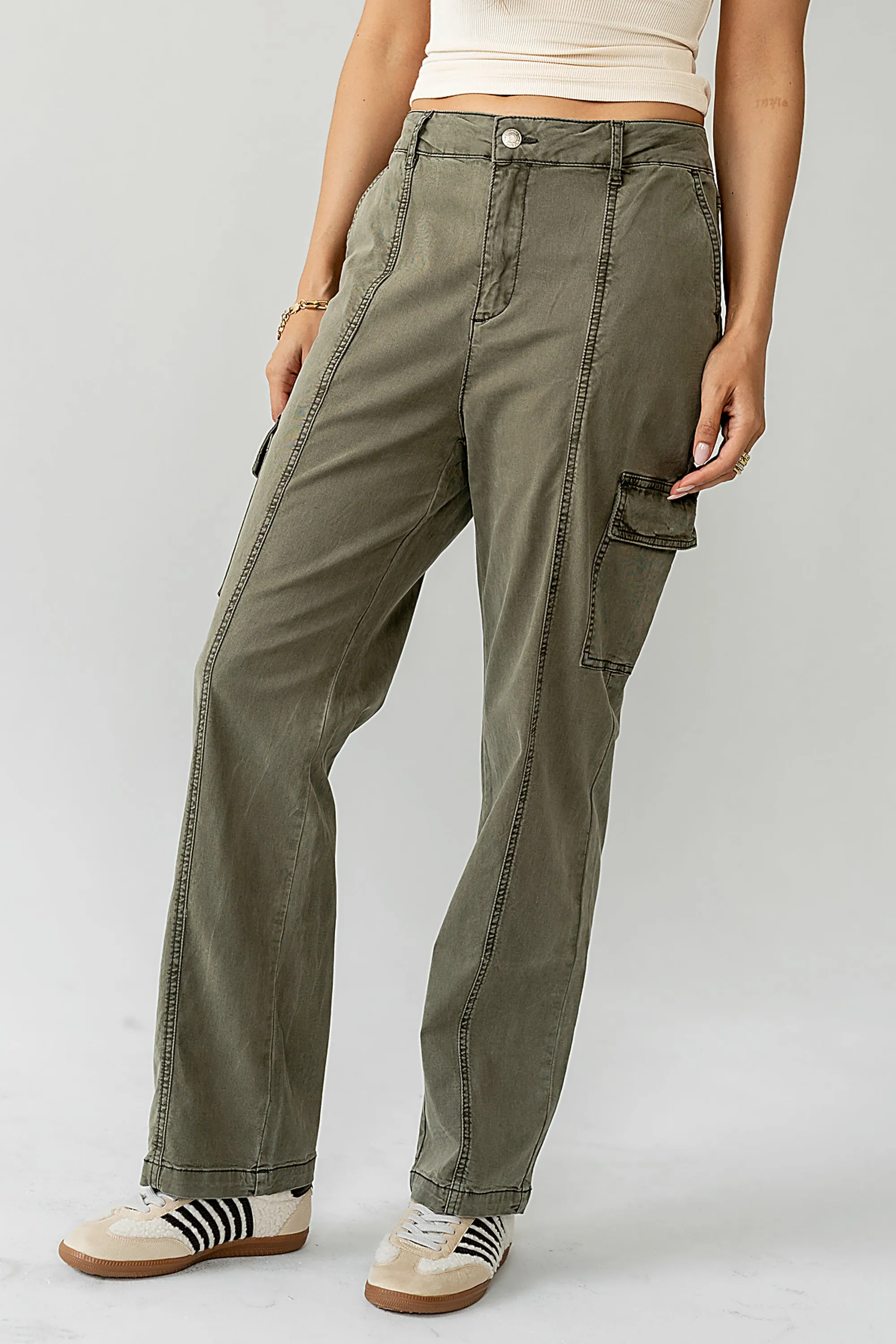 Gracie Straight Leg Pants in Olive - FINAL SALE sold by bohme product image thumbnail 4