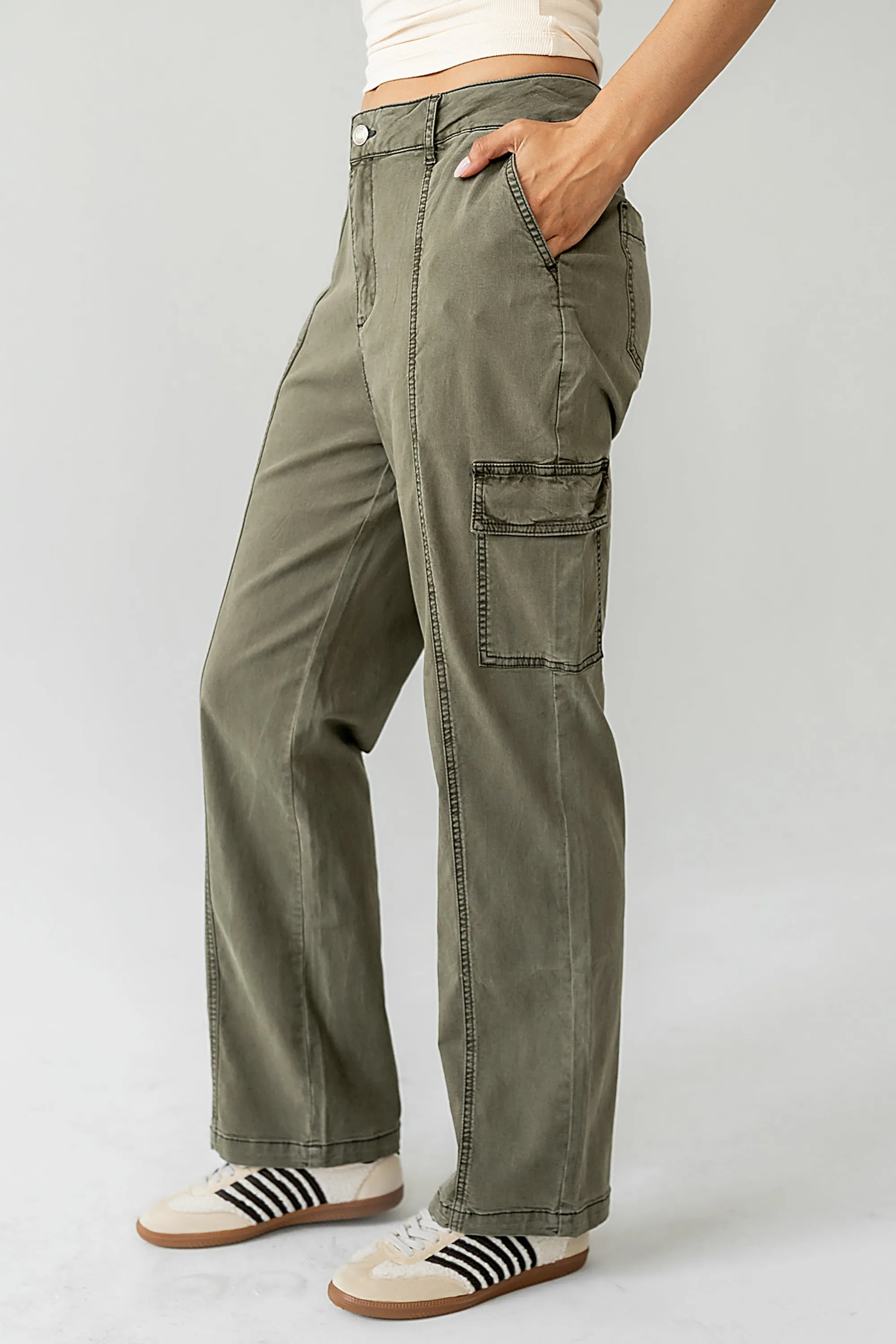 Gracie Straight Leg Pants in Olive - FINAL SALE sold by bohme product image thumbnail 3