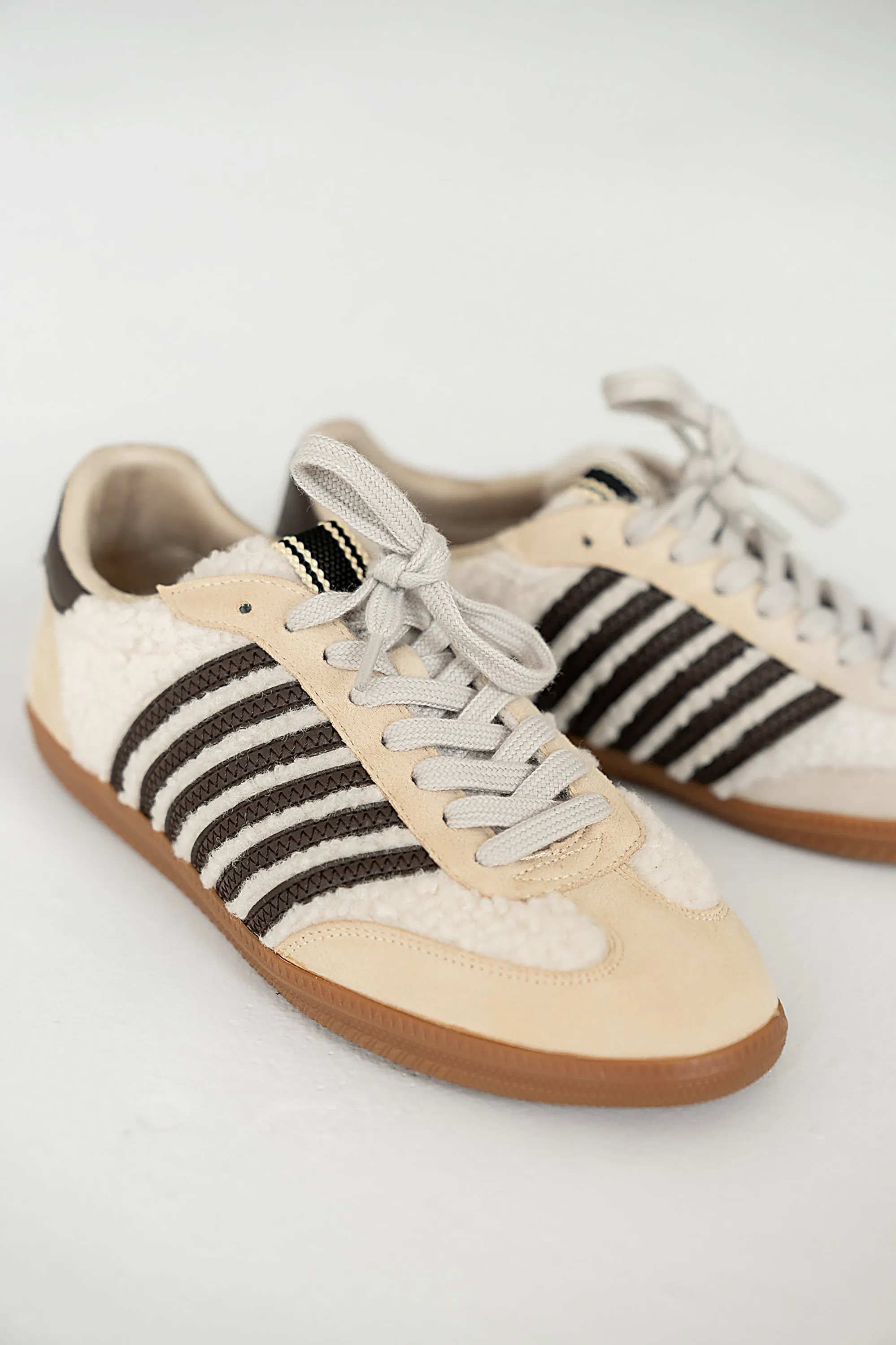 Stevie Striped Sneaker in Beige Shearling sold by bohme product image thumbnail 3