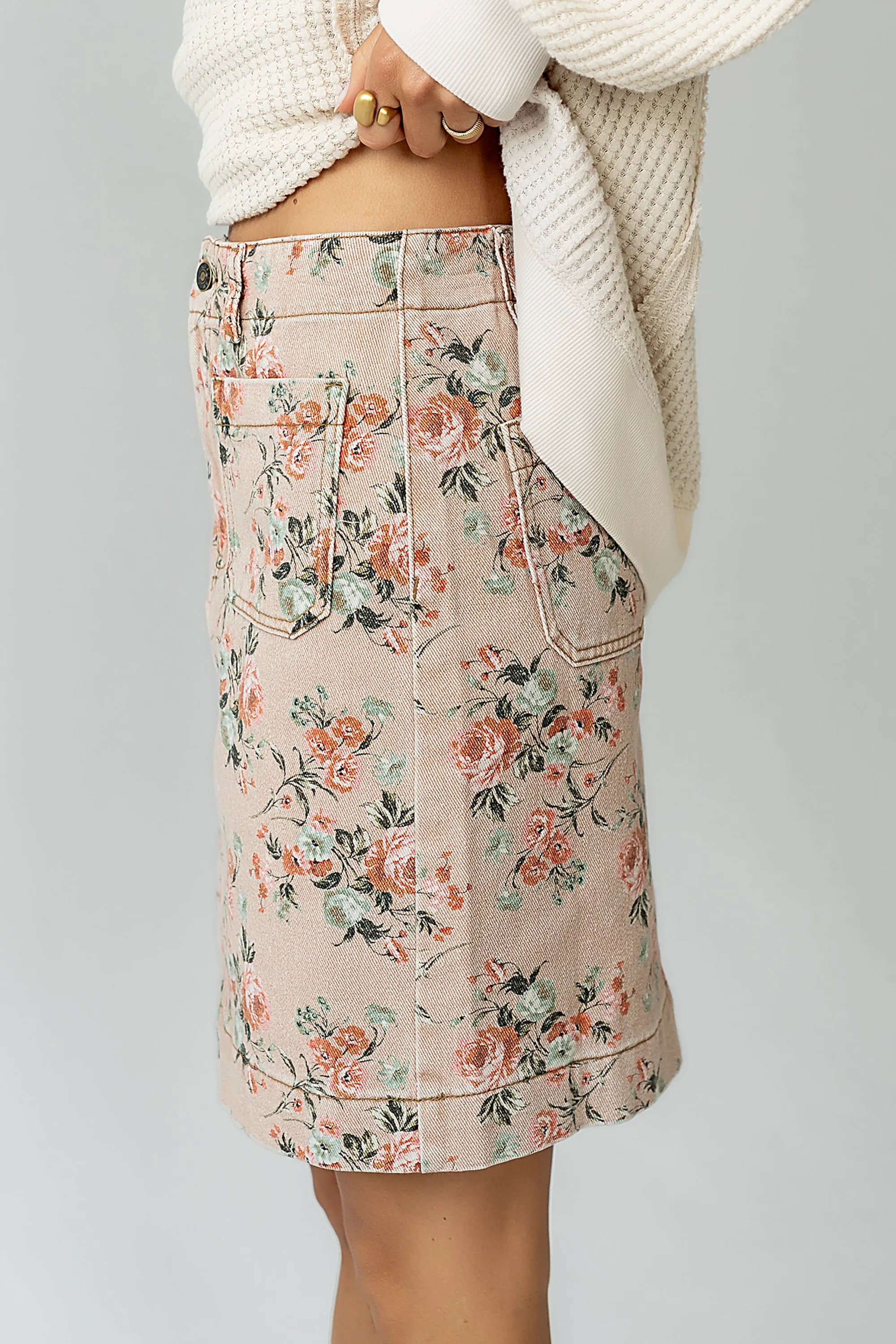 Juno Floral Mini Skirt in Clay sold by bohme product image thumbnail 3