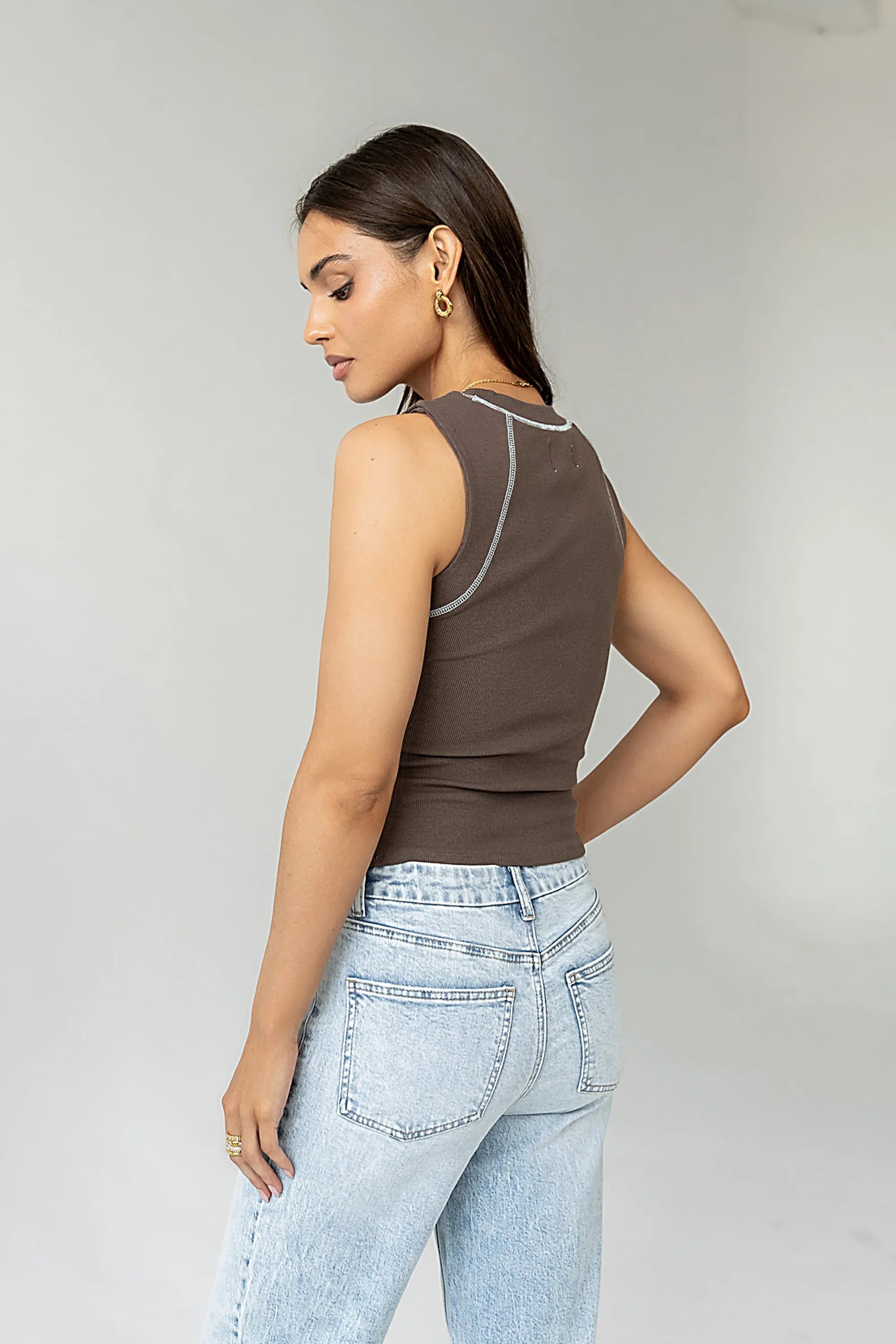 Emely Contrast Tank Top - FINAL SALE sold by bohme product image thumbnail 2