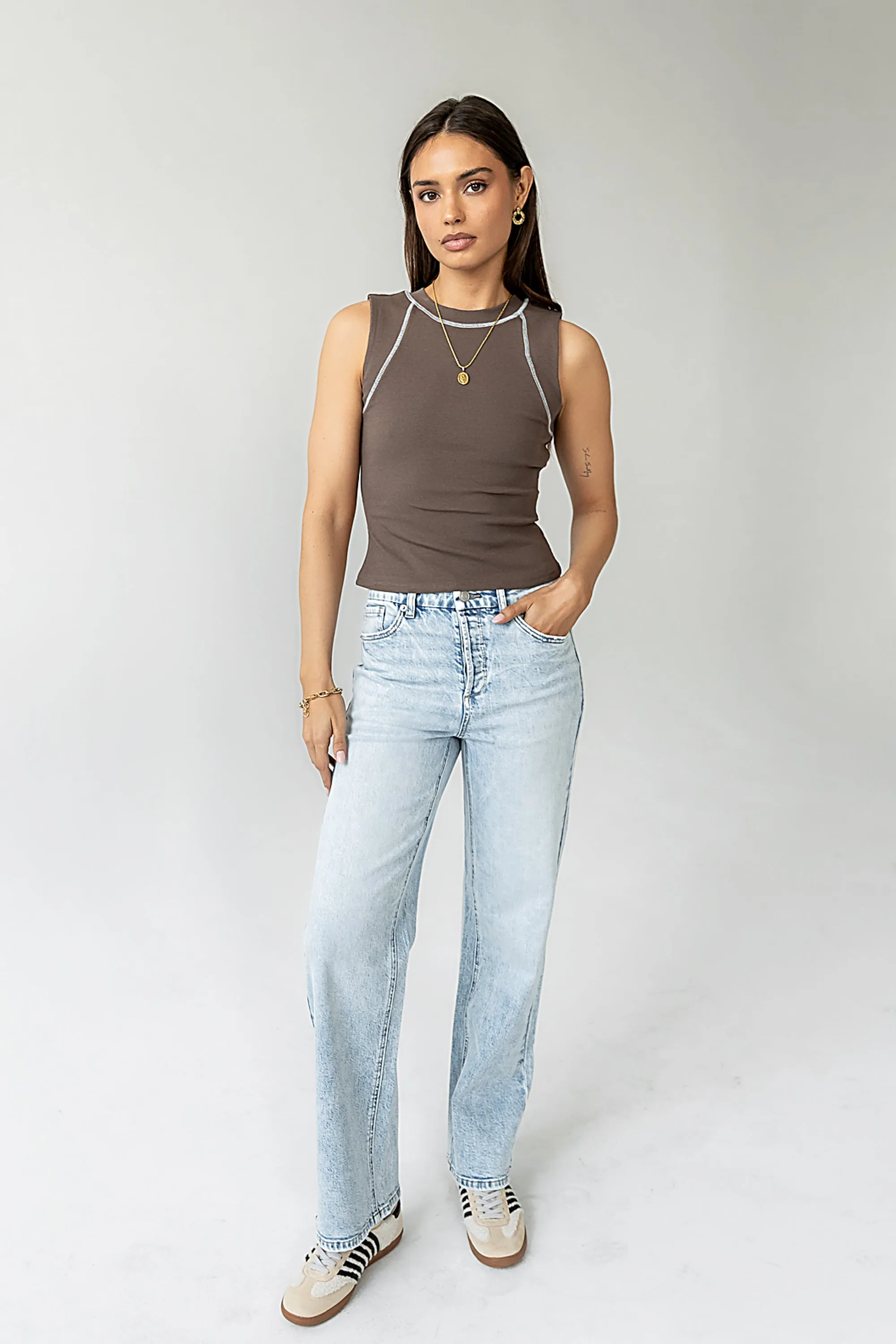 Emely Contrast Tank Top - FINAL SALE sold by bohme product image thumbnail 3