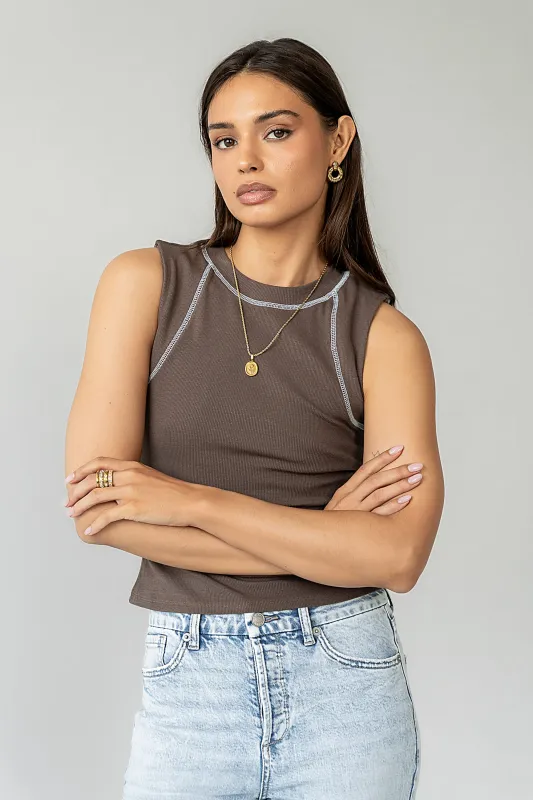 Emely Contrast Tank Top - FINAL SALE sold by bohme