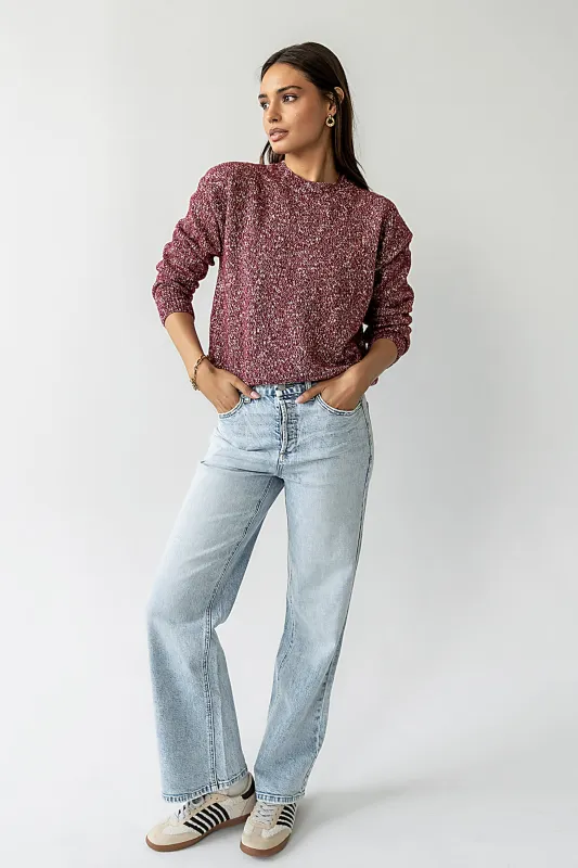 Daphne Knit Sweater in Burgundy sold by bohme