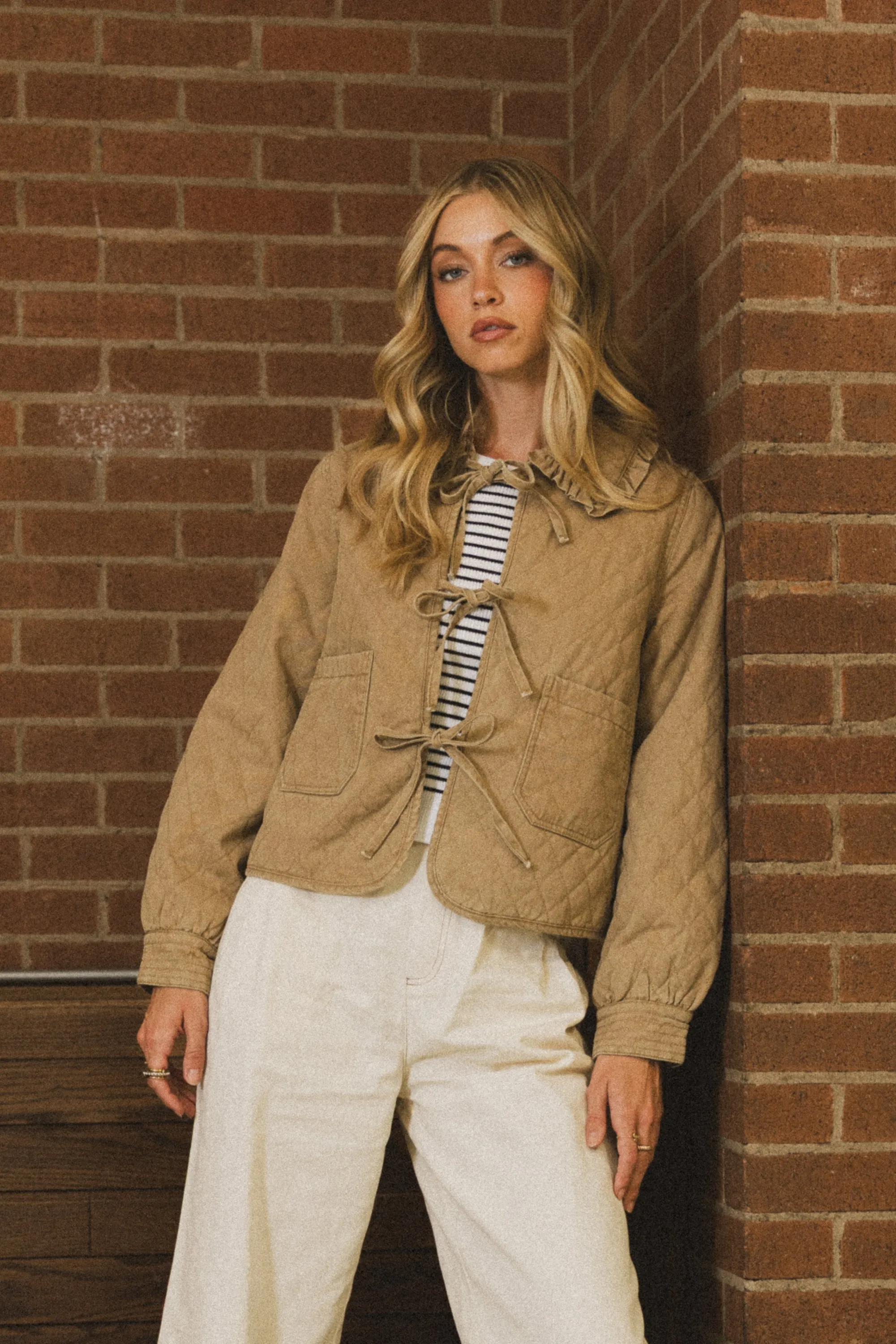 Tammy Collared Jacket in Khaki - FINAL SALE sold by bohme product image thumbnail 2