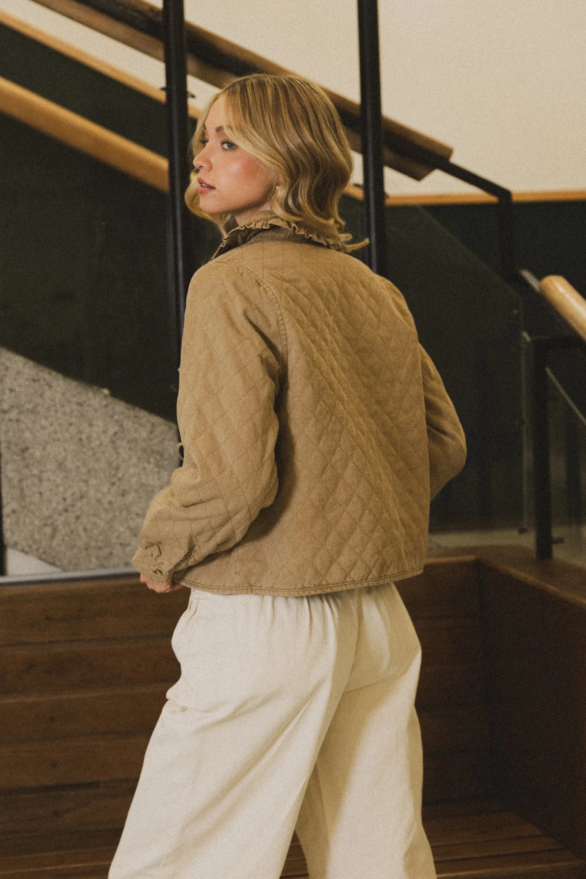 Tammy Collared Jacket in Khaki - FINAL SALE sold by bohme product image thumbnail 3