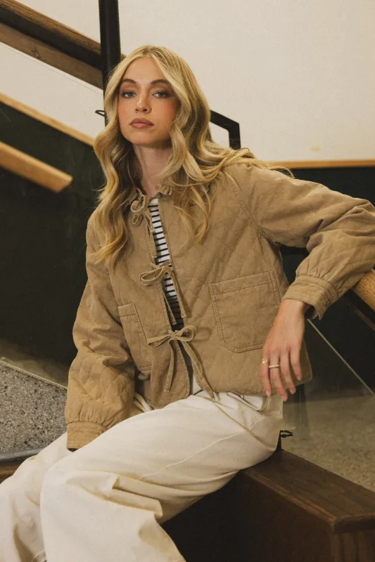Tammy Collared Jacket in Khaki sold by bohme