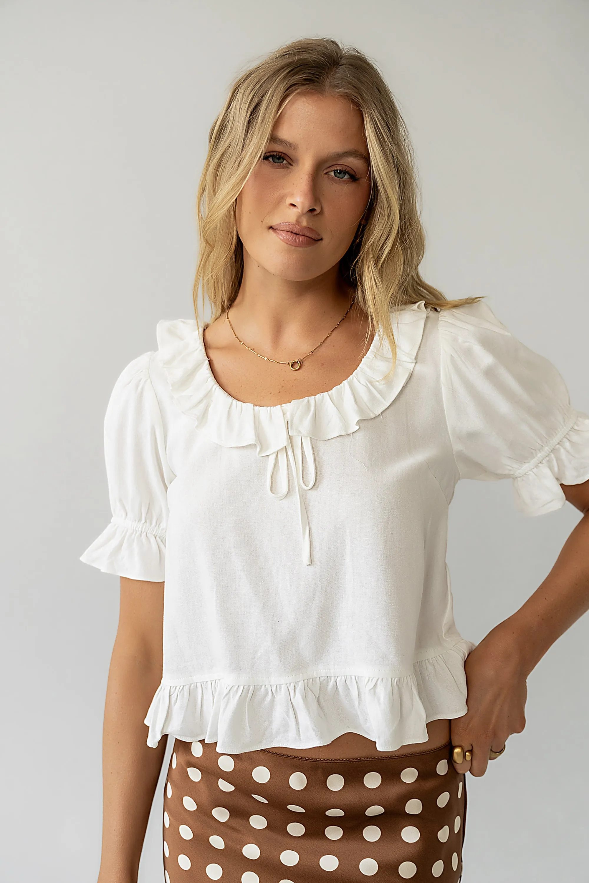 Lottie Blouse in Ivory - FINAL SALE sold by bohme product image thumbnail 5
