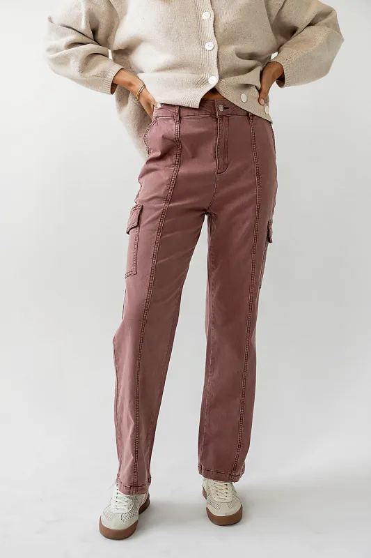 Gracie Straight Leg Pants in Brick - FINAL SALE sold by bohme