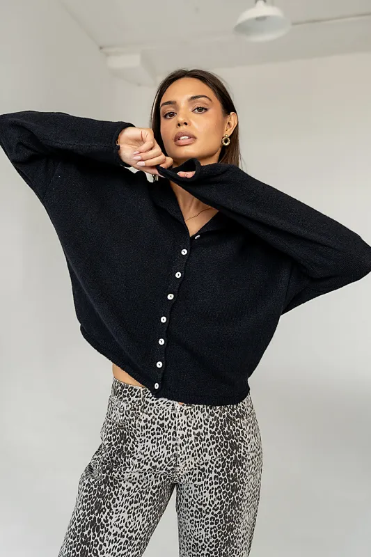 Maci Cardigan in Navy sold by bohme
