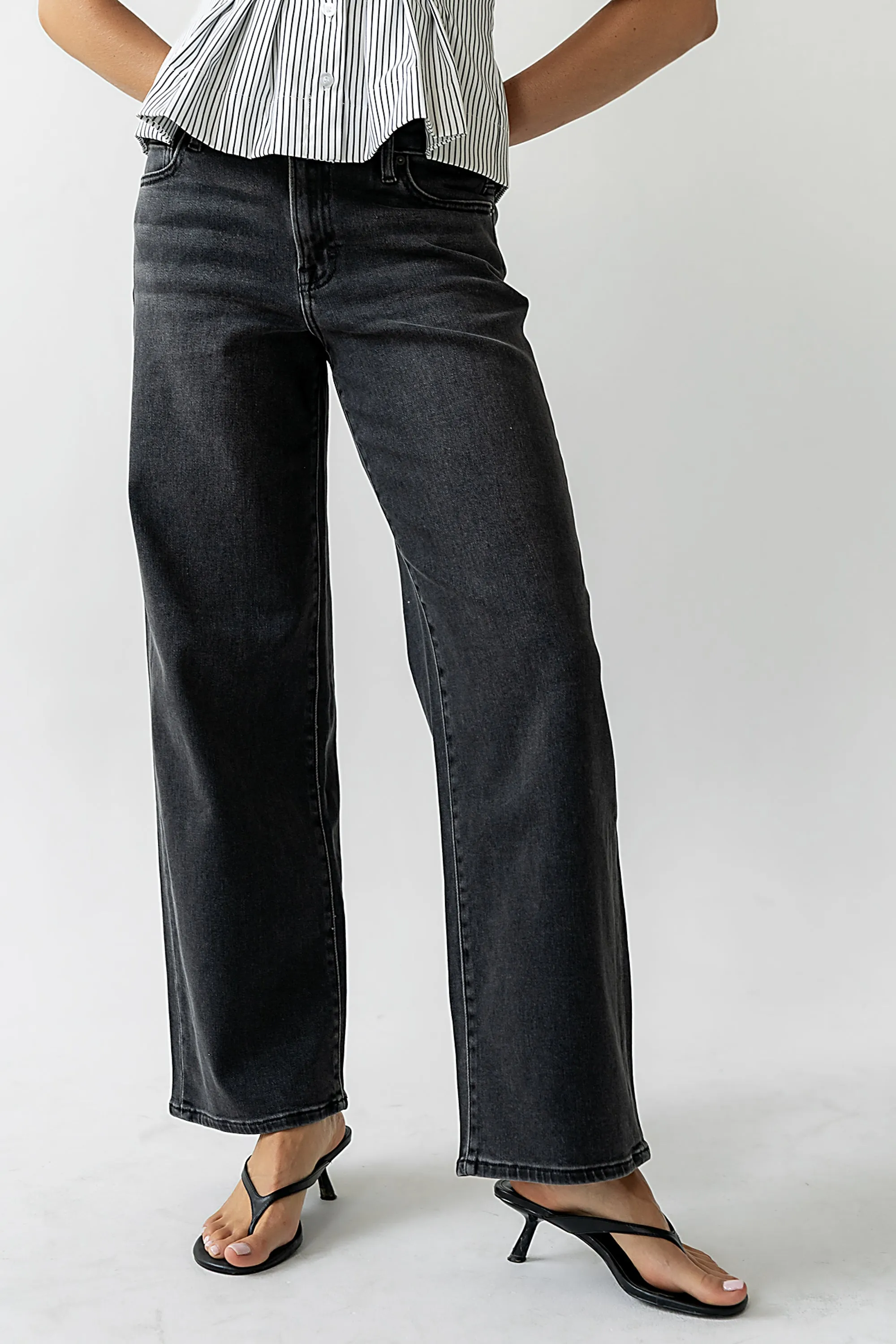 Sloane Wide Leg Jeans in Black sold by bohme product image thumbnail 5