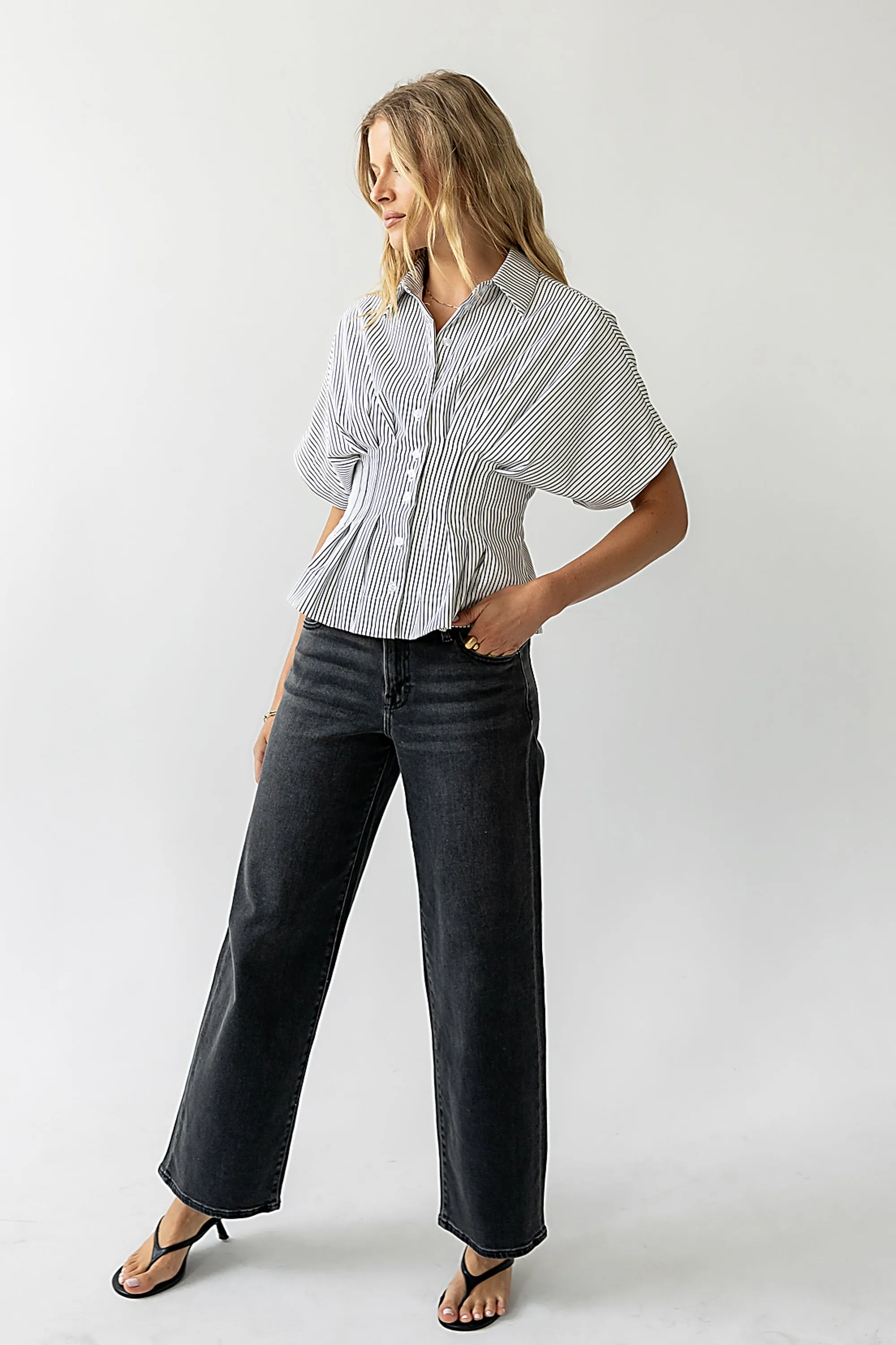Sloane Wide Leg Jeans in Black sold by bohme product image thumbnail 4