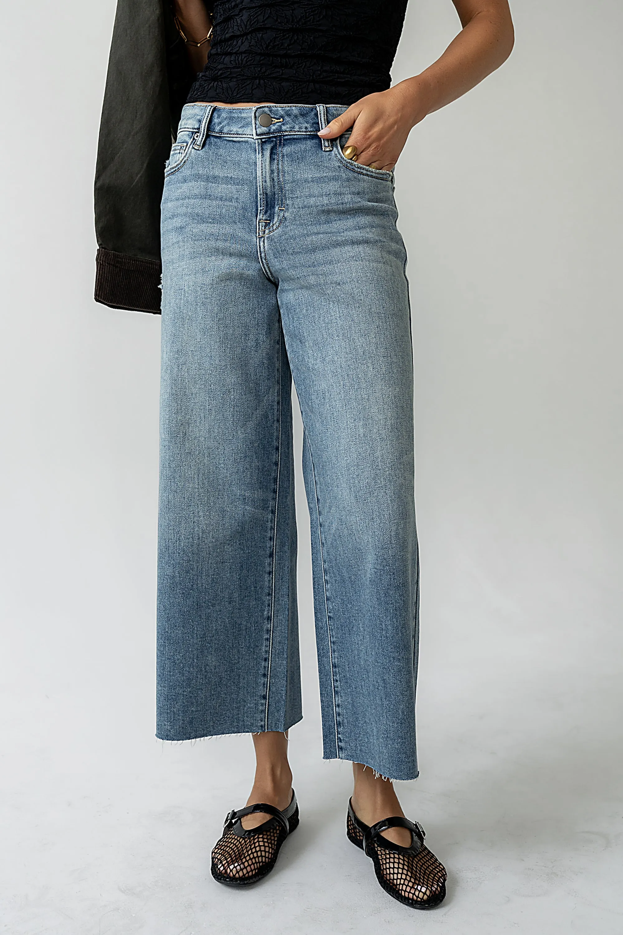 Colette Wide Leg Jeans in Vintage Medium Wash sold by bohme