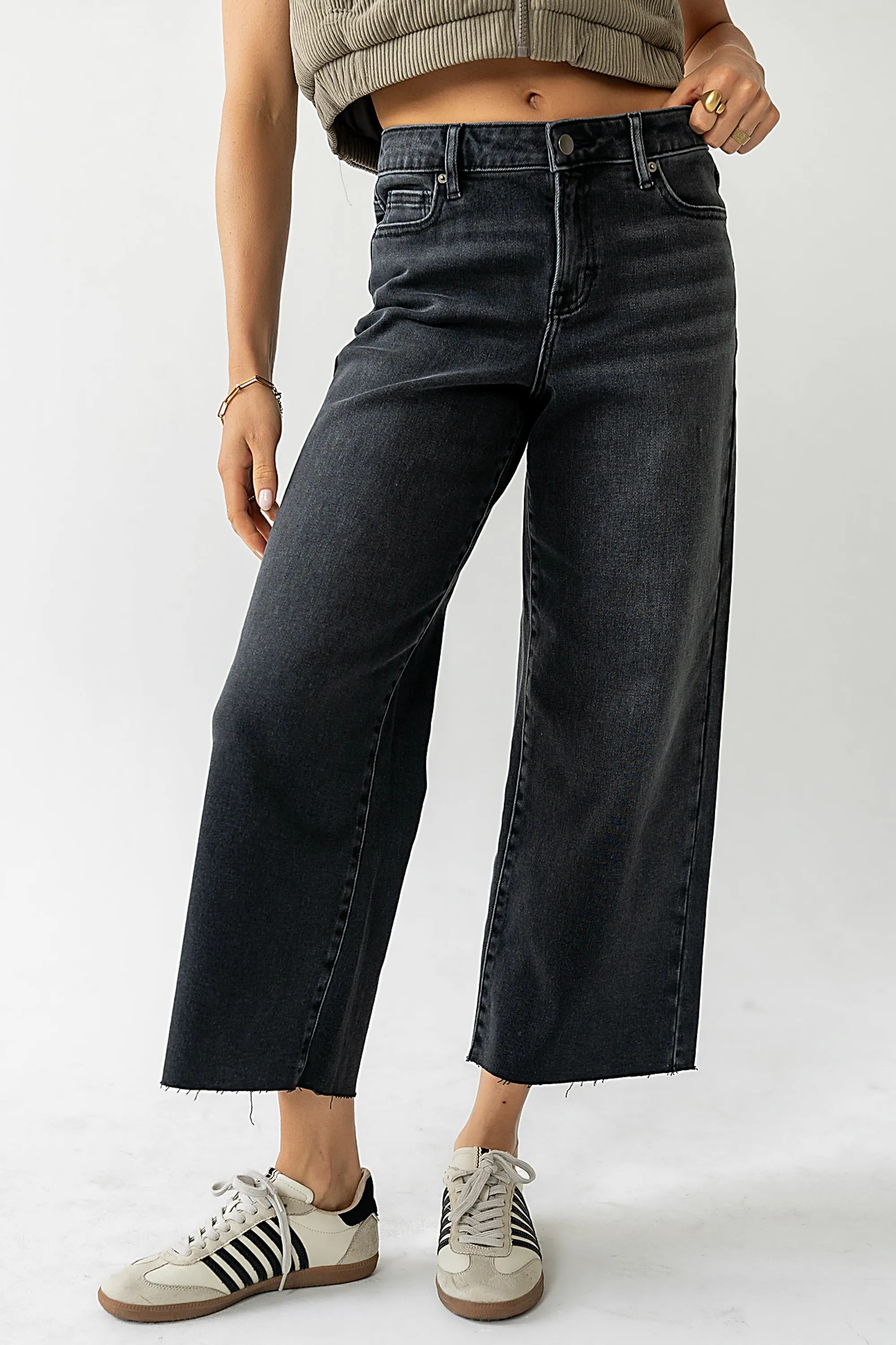 Colette Wide Leg Jeans in Faded Black sold by bohme
