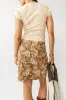 Juno Floral Mini Skirt in Camel sold by bohme