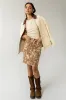 Juno Floral Mini Skirt in Camel sold by bohme