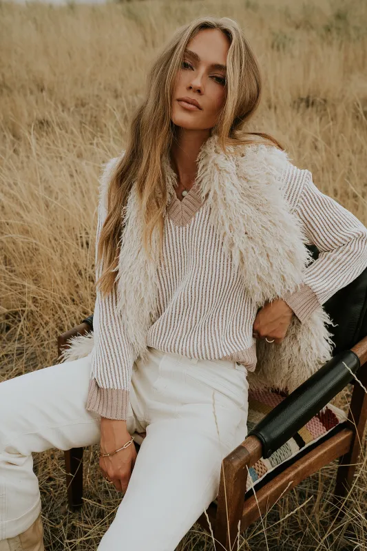 Glinda Knit Sweater in Brown sold by bohme