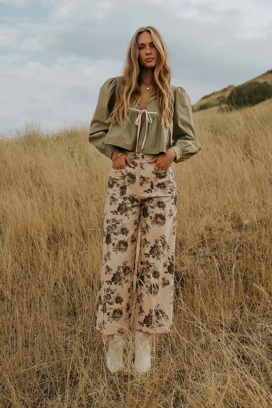 Iris Floral Wide Leg Pants sold by bohme