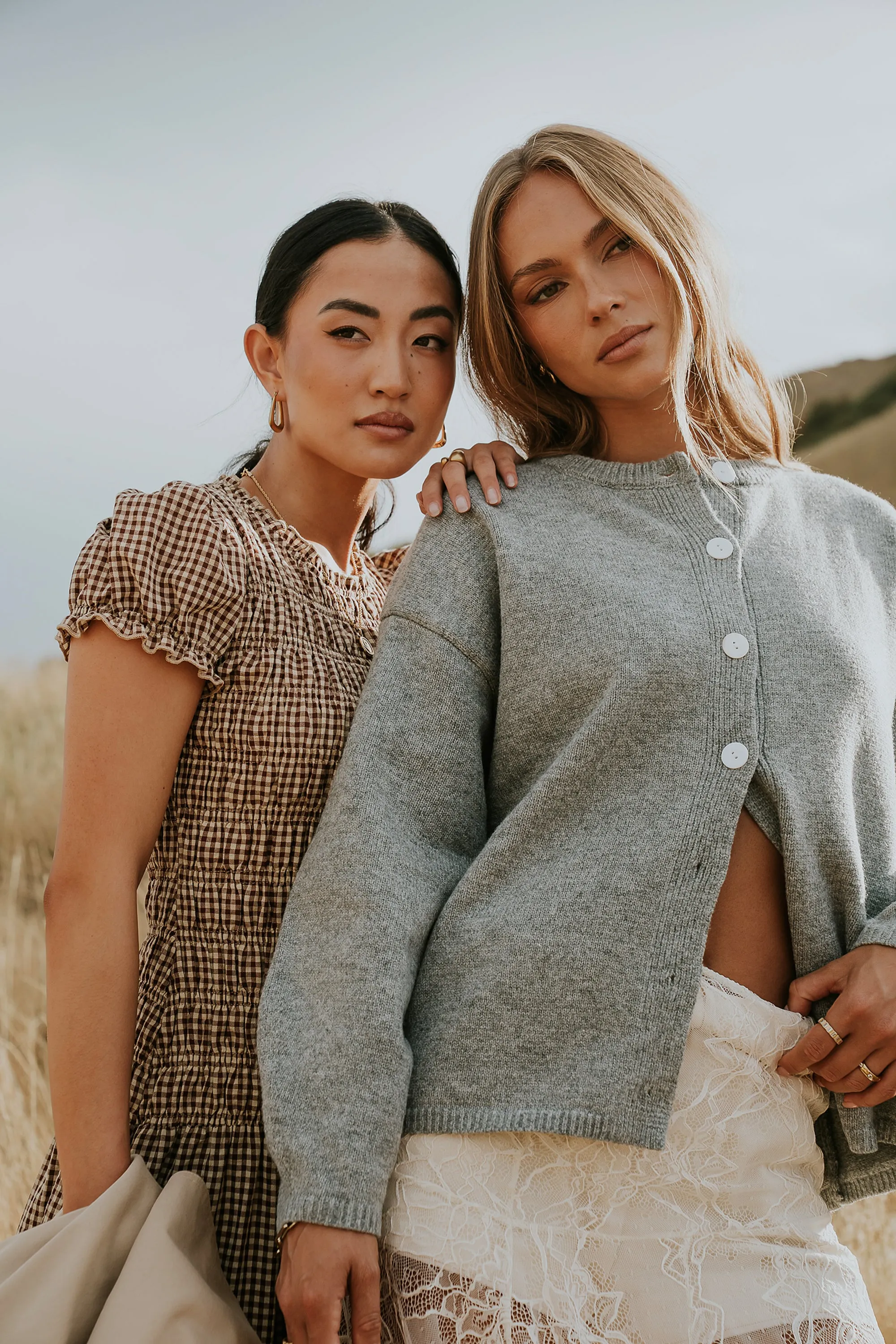 Kaia Knit Cardigan in Heather Grey sold by bohme product image thumbnail 3