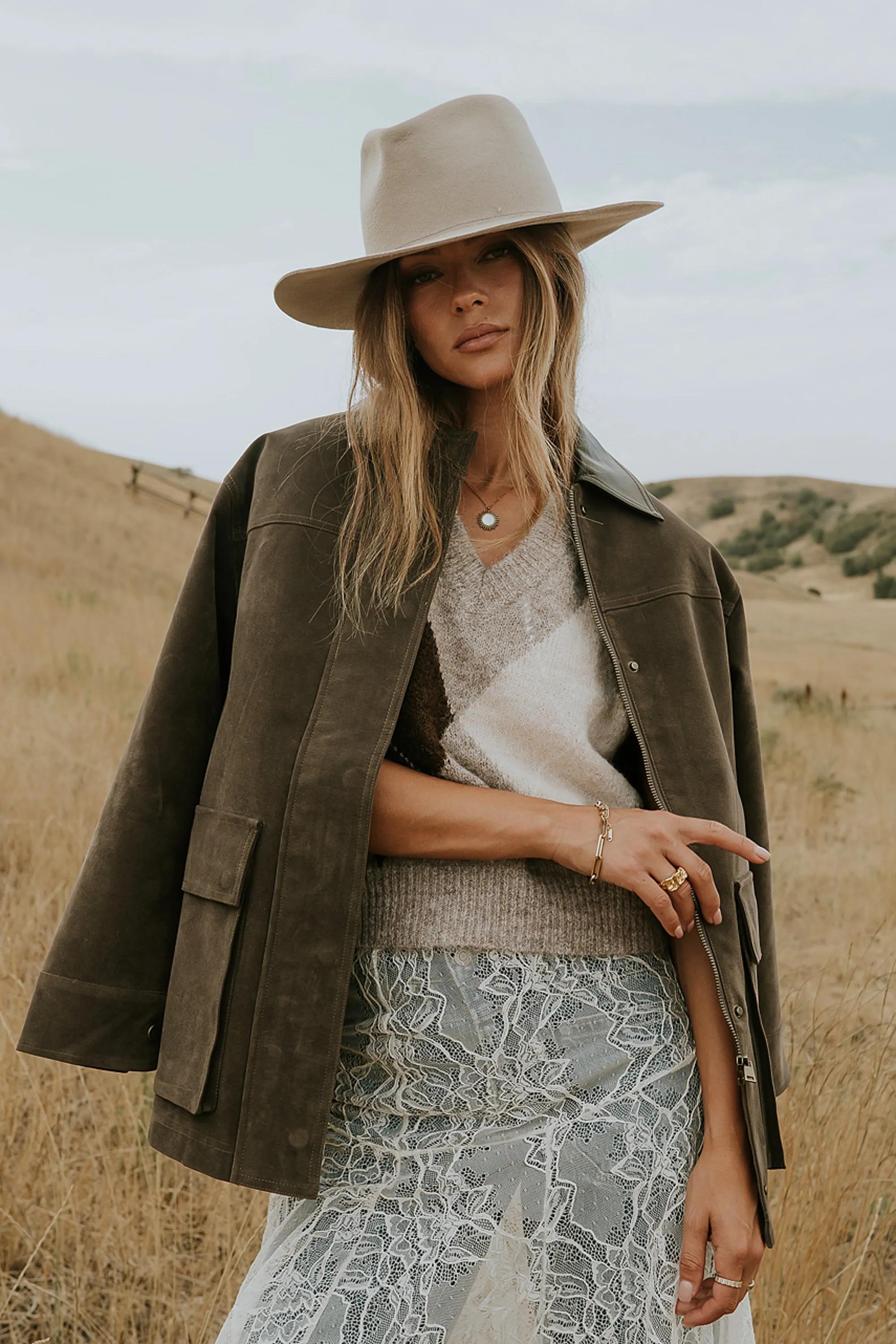 Carly Vegan Leather Jacket in Dark Olive sold by bohme