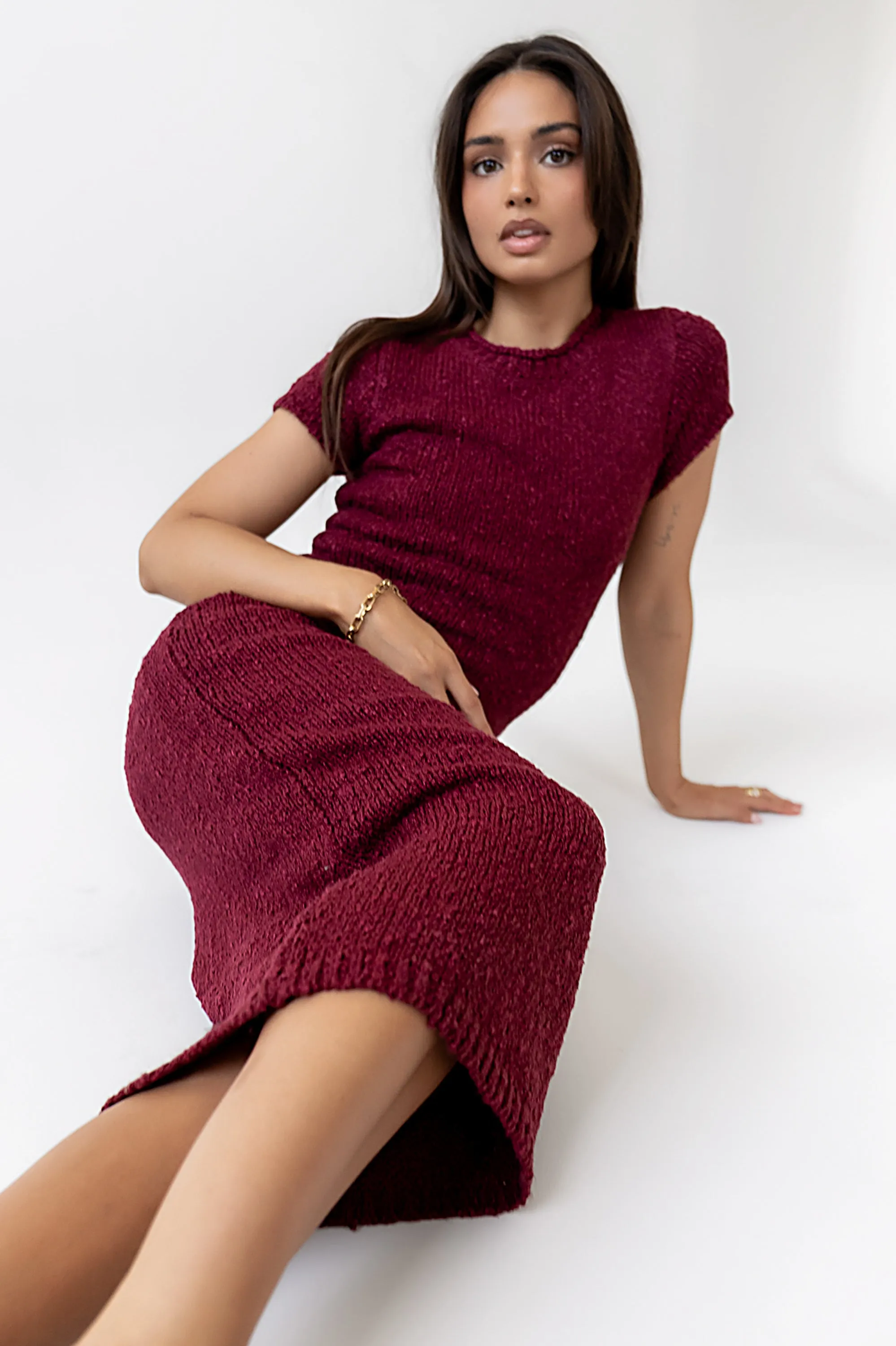 Hadley Knit Maxi Dress in Plum sold by bohme product image thumbnail 3