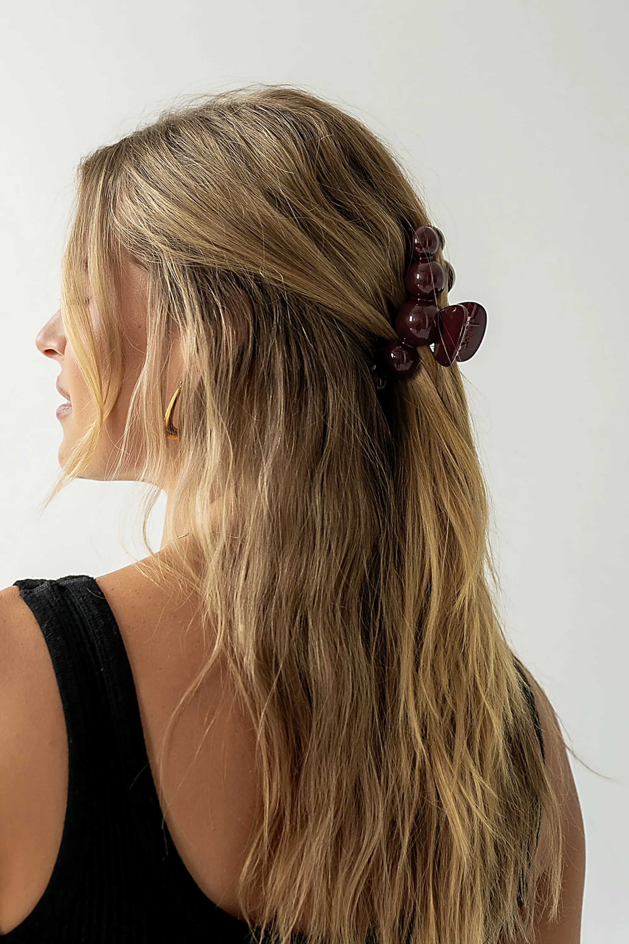 Pearl Claw Clip in Burgundy sold by bohme product image thumbnail 3