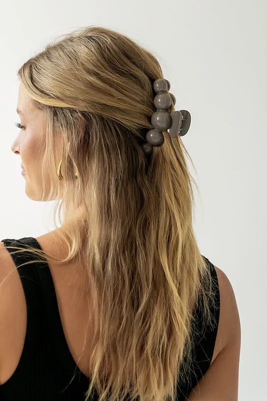 Pearl Claw Clip in Grey sold by bohme