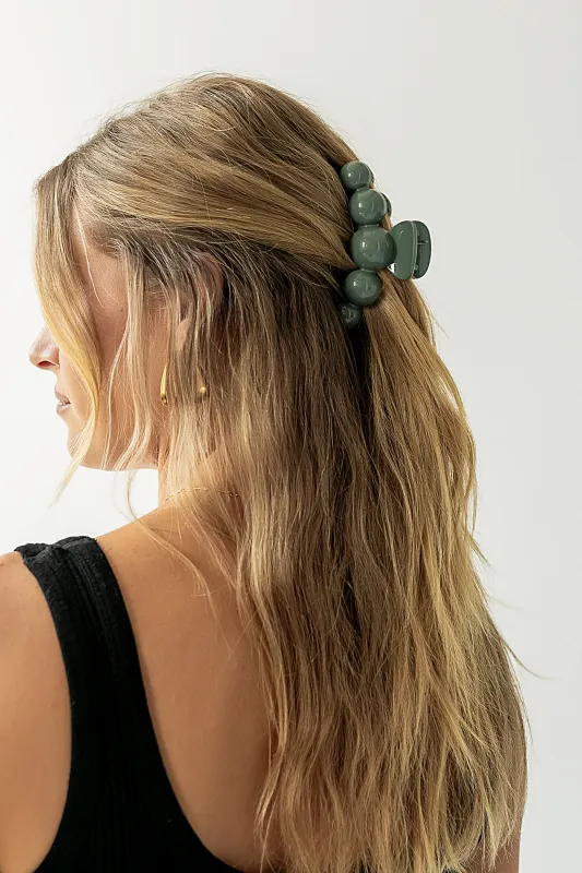 Pearl Claw Clip in Sage sold by bohme