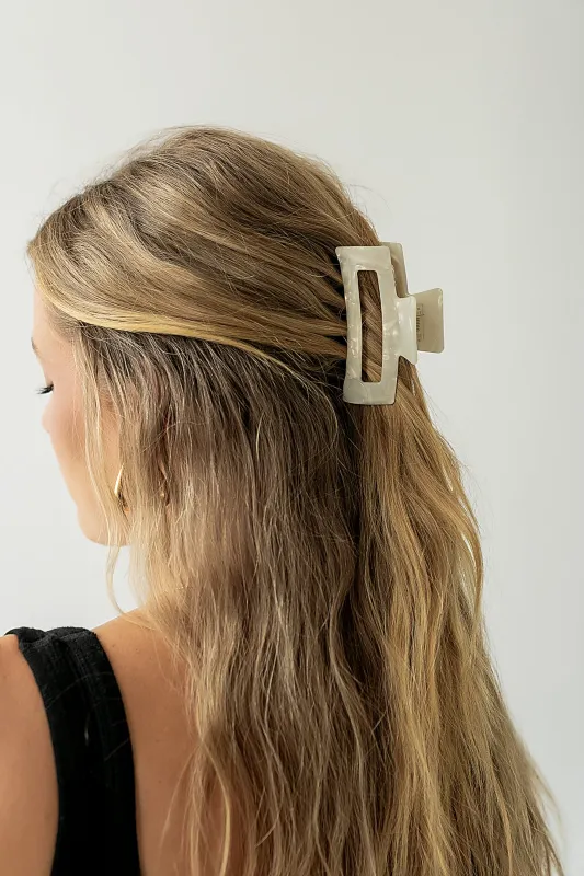 Allie Inlay Claw Clip in White sold by bohme