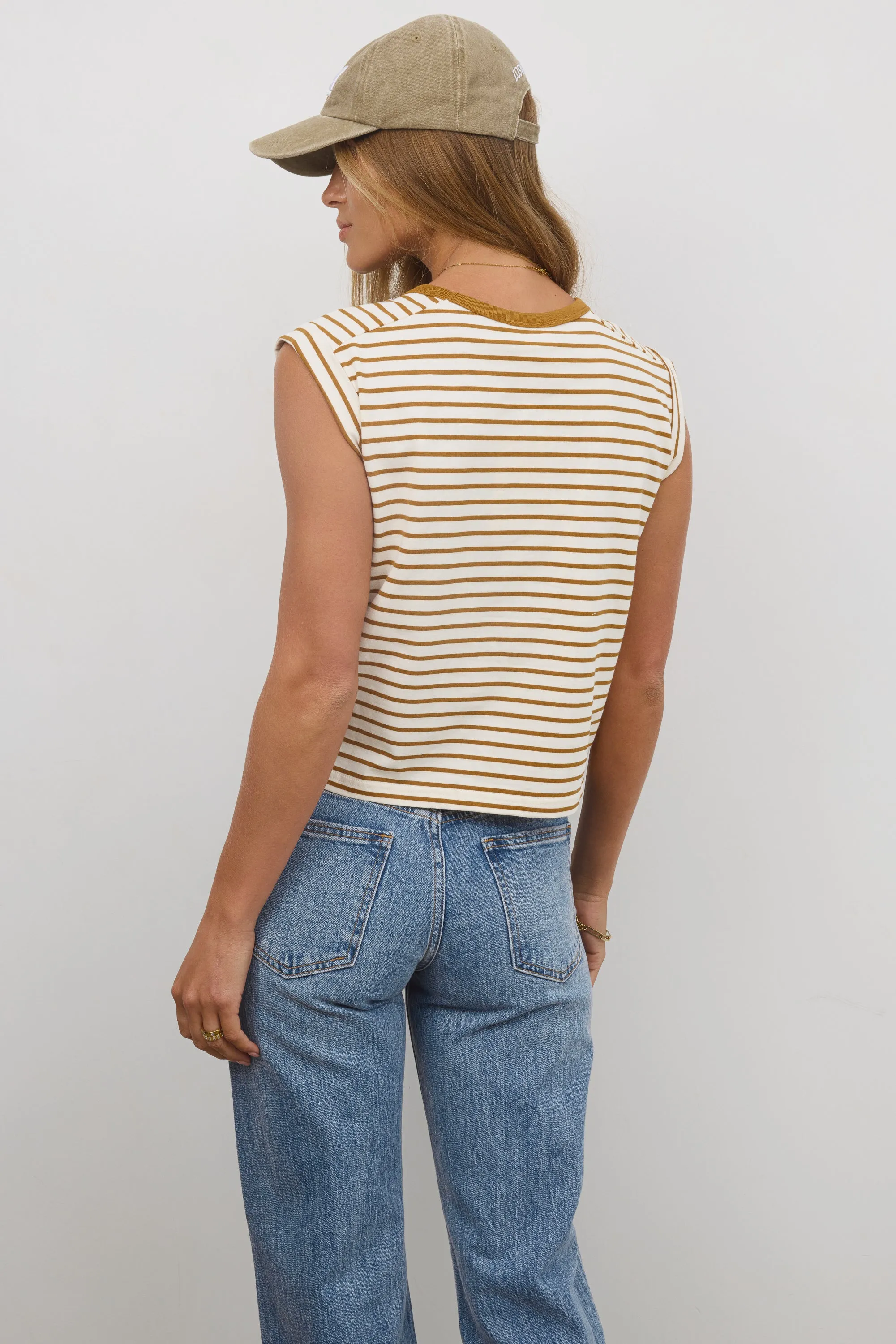 Annie Striped T-Shirt in Cognac sold by bohme product image thumbnail 2