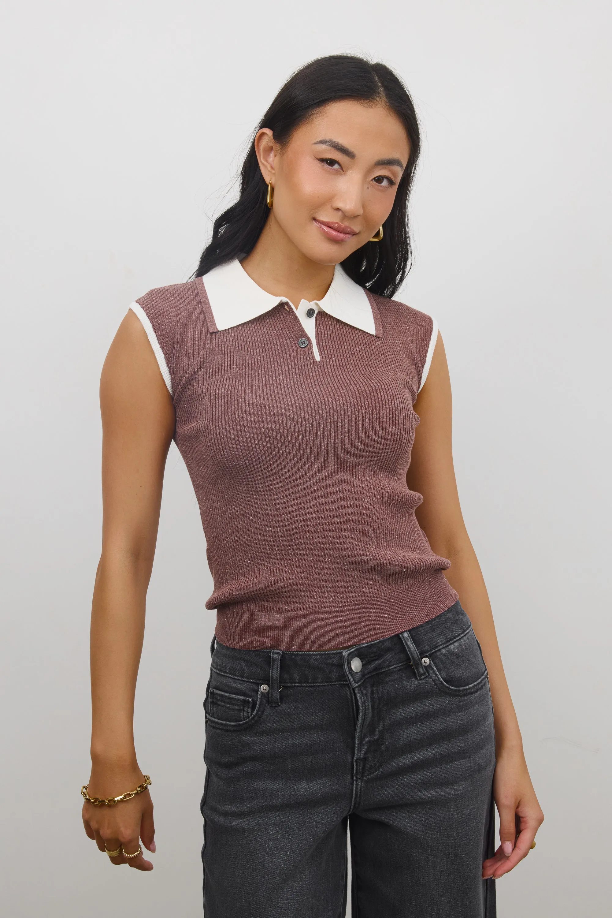 Becca Ribbed Top in Plum sold by bohme product image thumbnail 3
