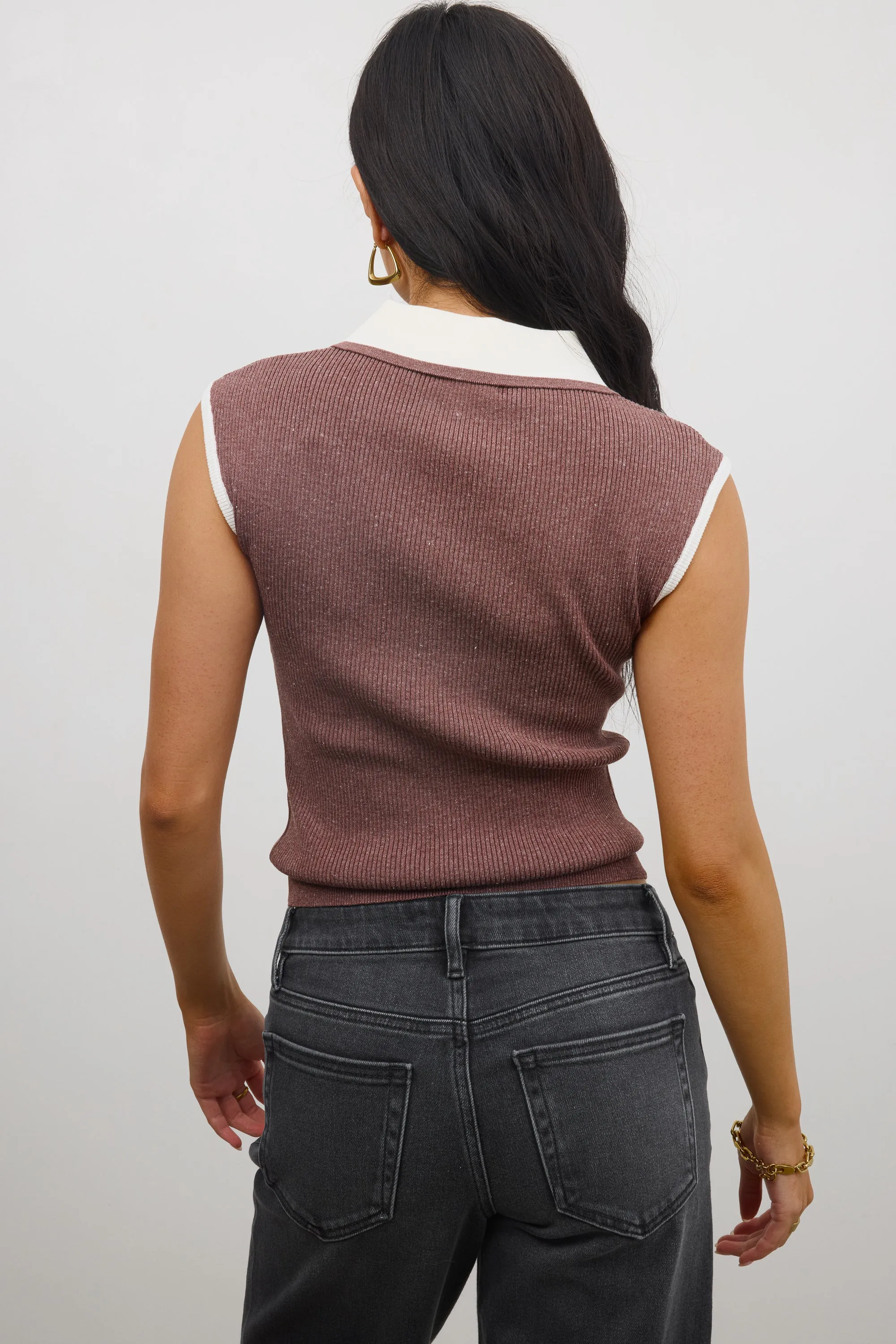 Becca Ribbed Top in Plum sold by bohme product image thumbnail 4