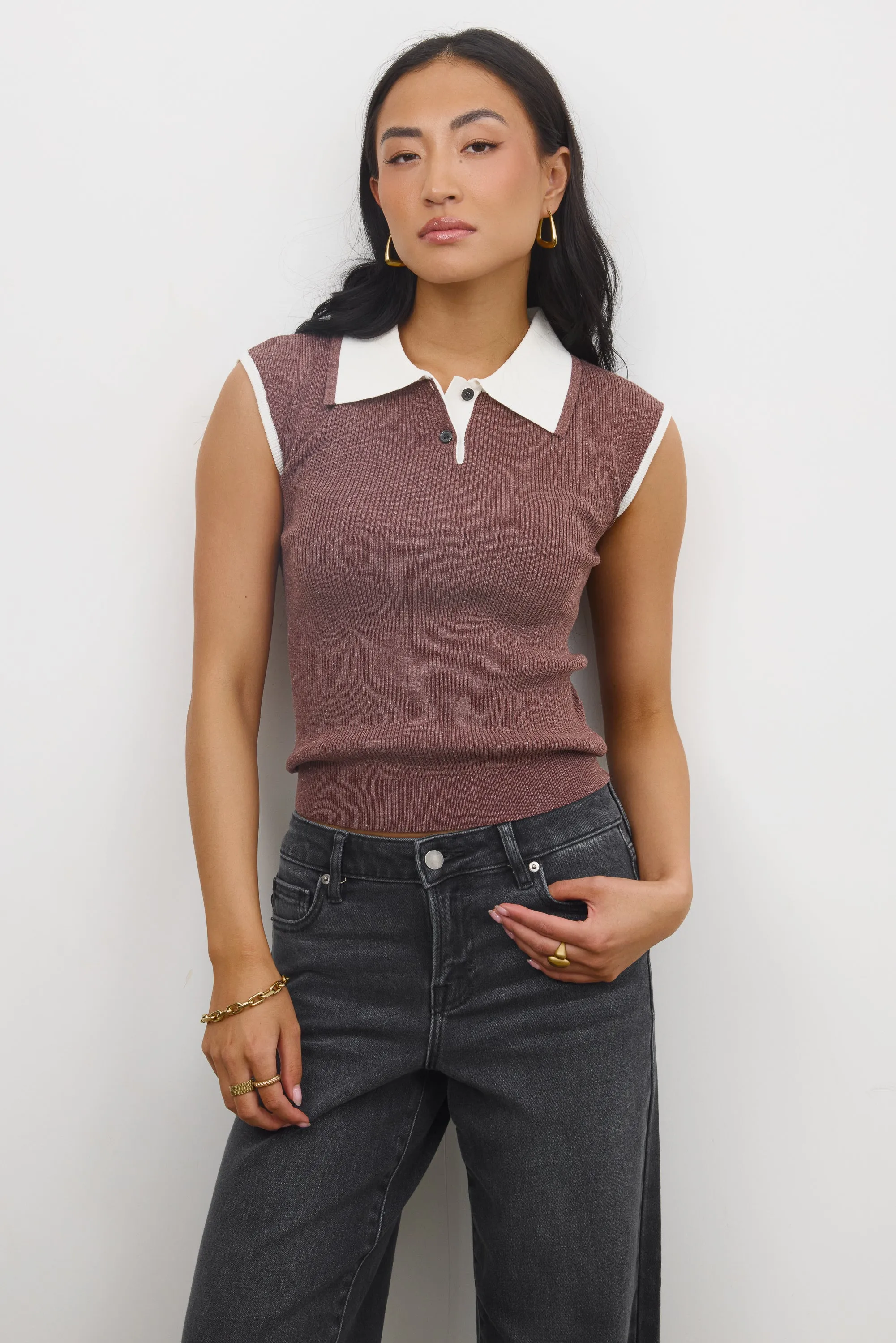 Becca Ribbed Top in Plum sold by bohme product image thumbnail 5