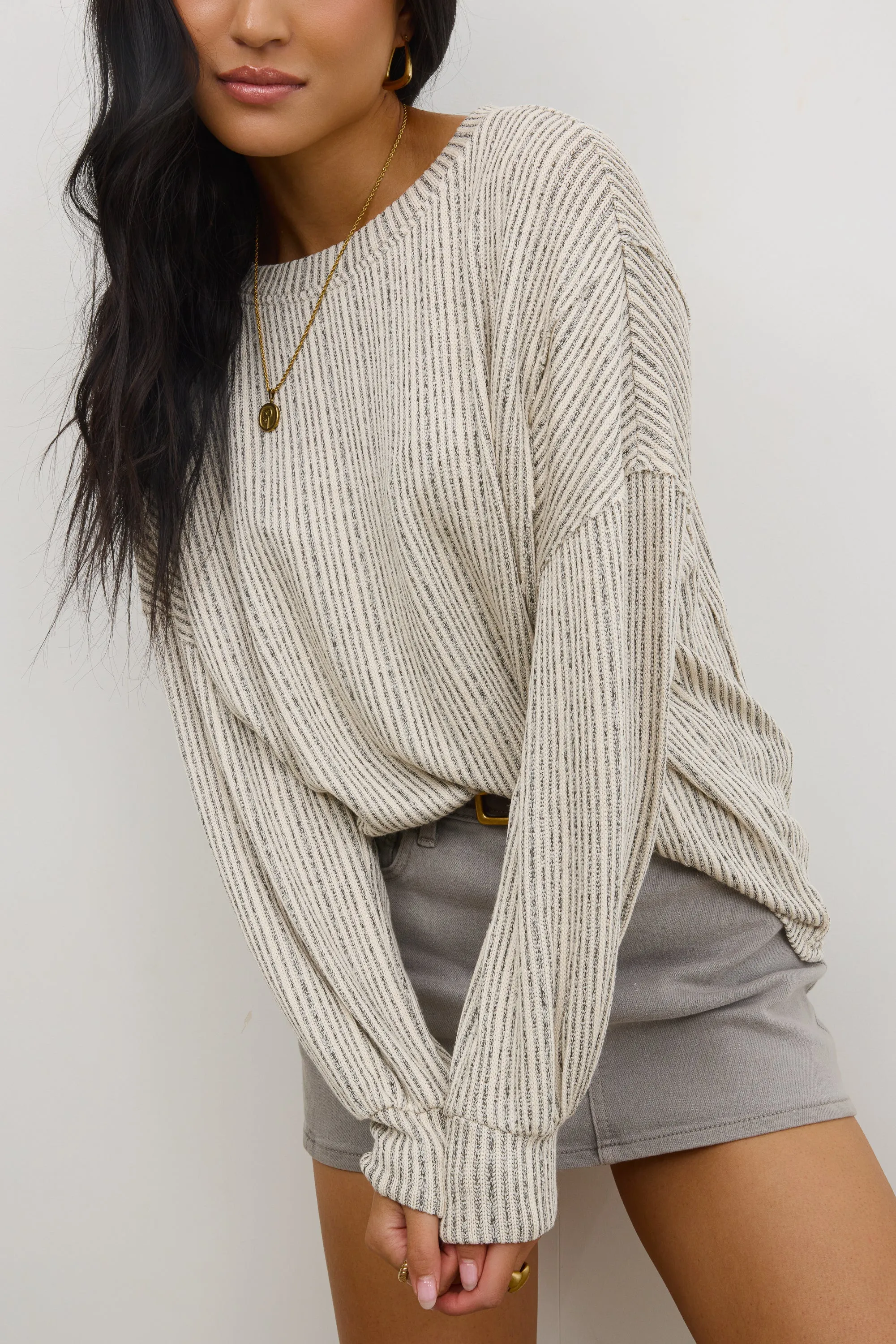 Tate Knit Sweater in Oatmeal sold by bohme product image thumbnail 4