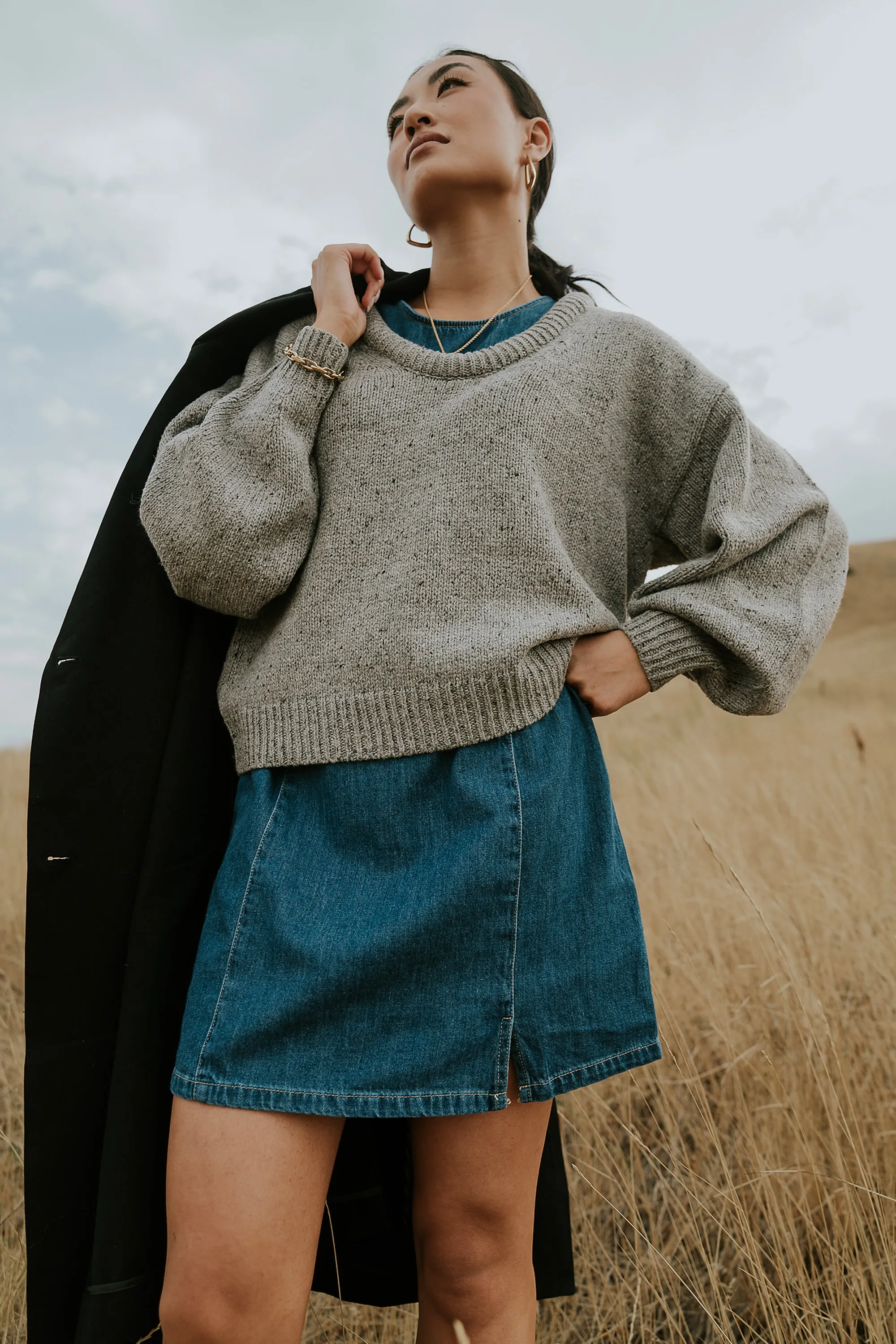 Fern Relaxed Sweater in Grey sold by bohme product image thumbnail 3