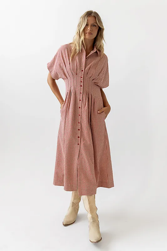 Collins Maxi Dress in Red sold by bohme