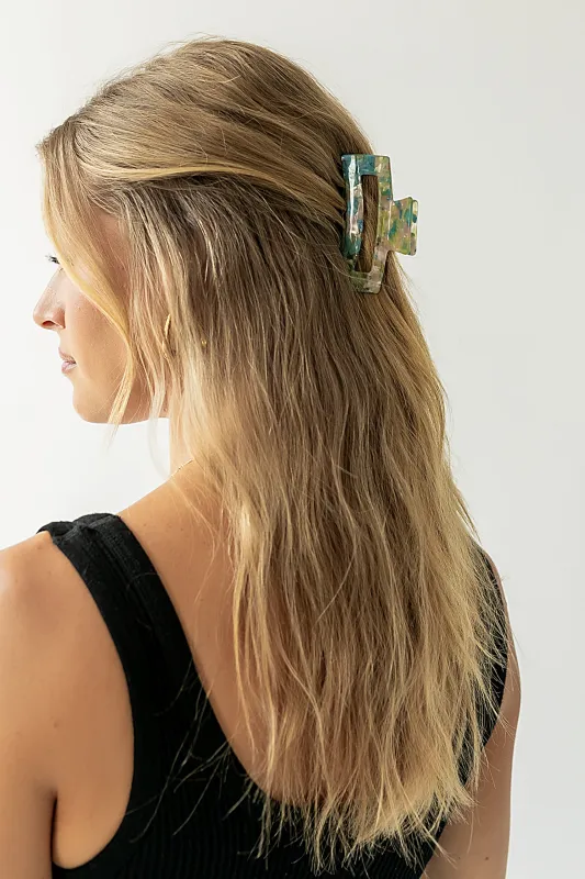 Allie Inlay Claw Clip in Blue sold by bohme