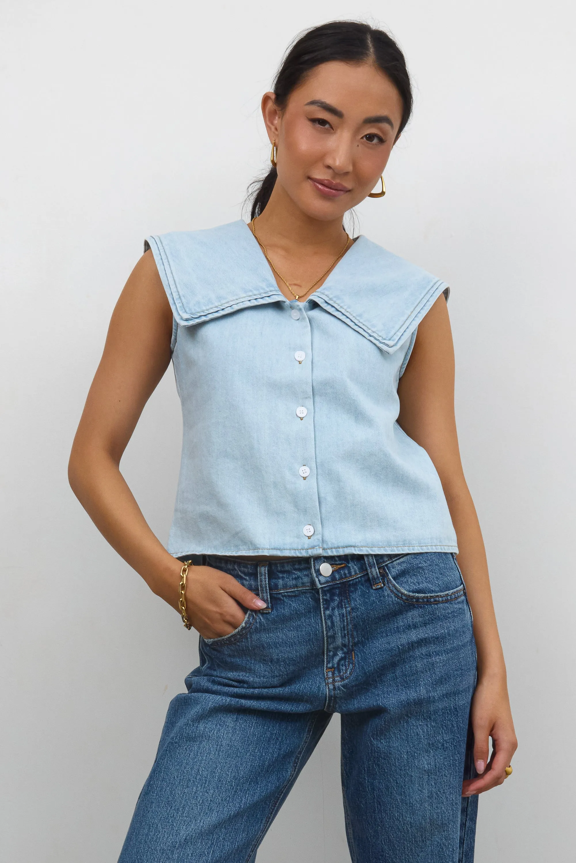 Shayla Denim Blouse sold by bohme product image thumbnail 3