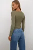 Audrey Ribbed Top in Olive sold by bohme