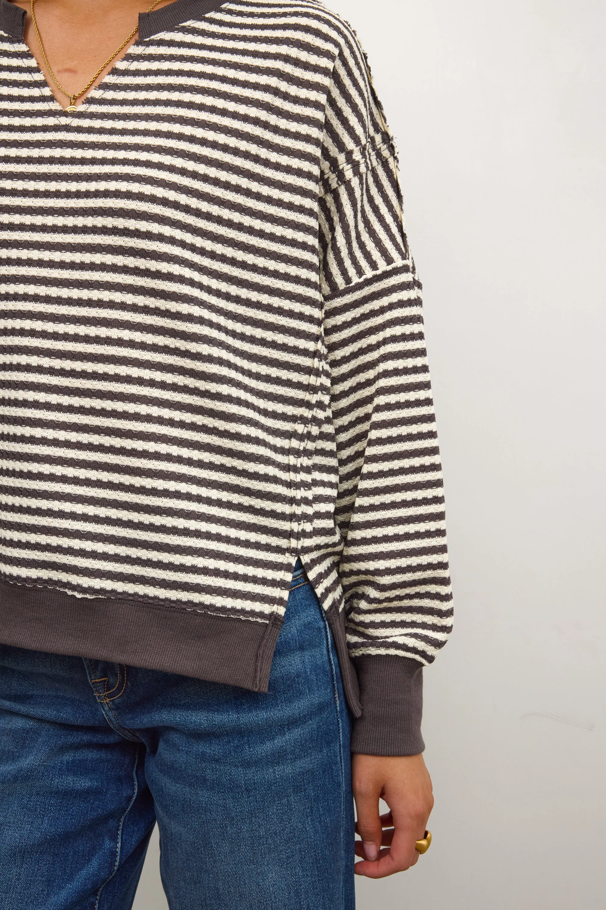 Wells Striped Top in Charcoal sold by bohme product image thumbnail 2