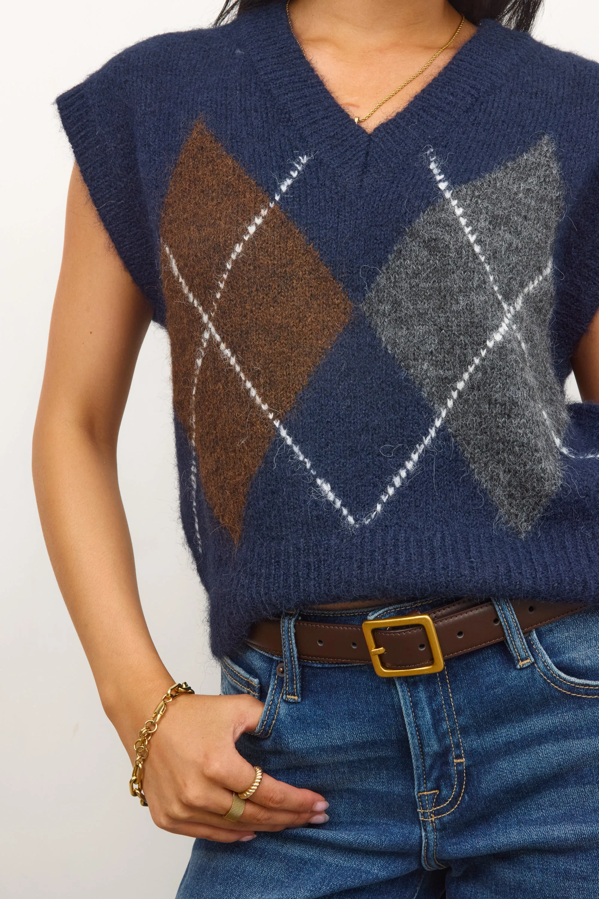 Jessie Sweater Vest in Navy sold by bohme product image thumbnail 4