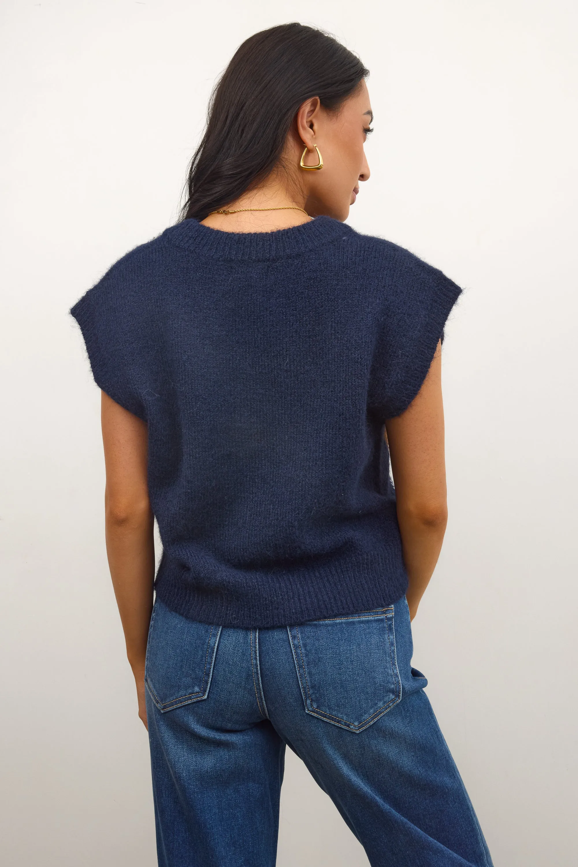 Jessie Sweater Vest in Navy sold by bohme product image thumbnail 2