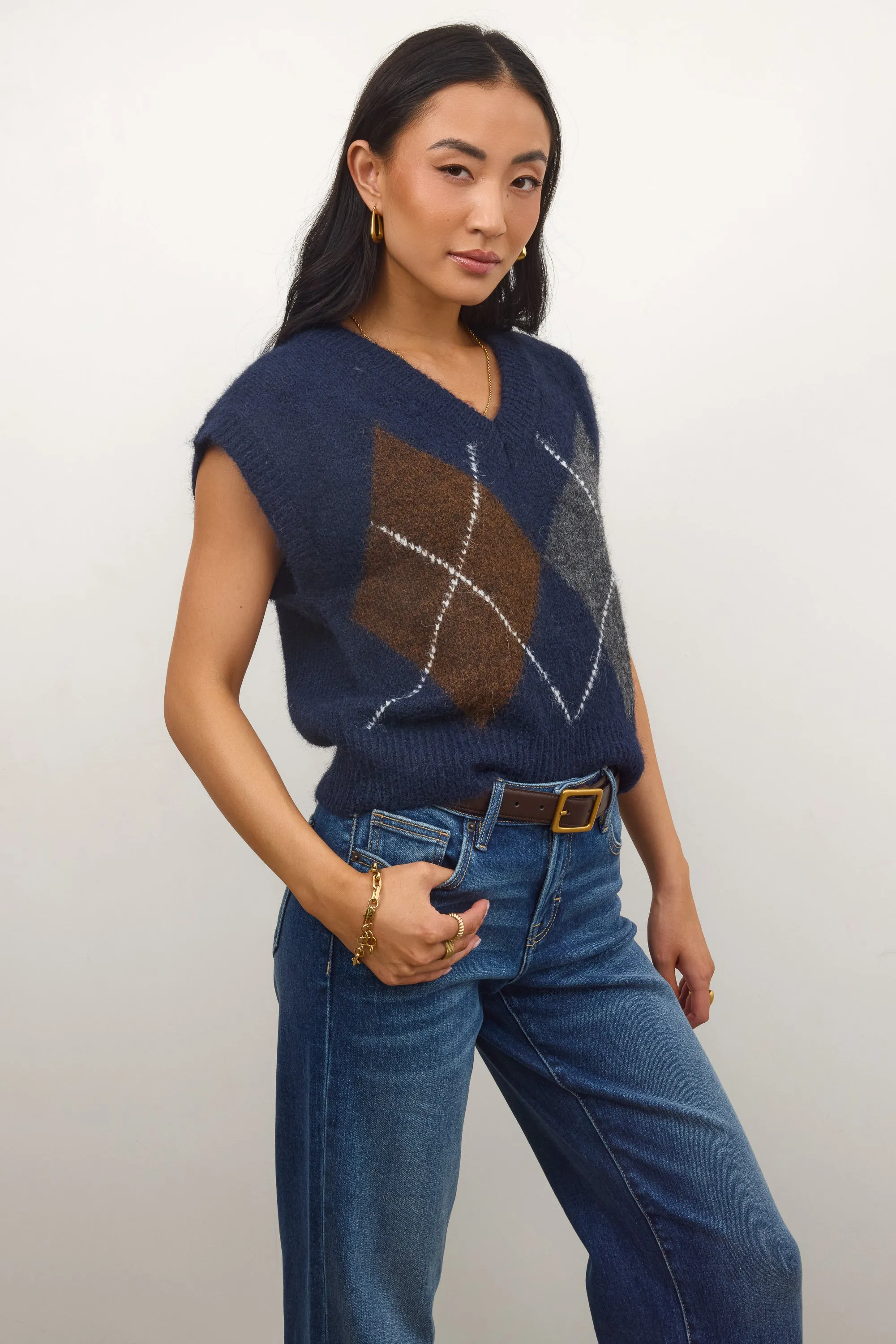 Jessie Sweater Vest in Navy sold by bohme product image thumbnail 3