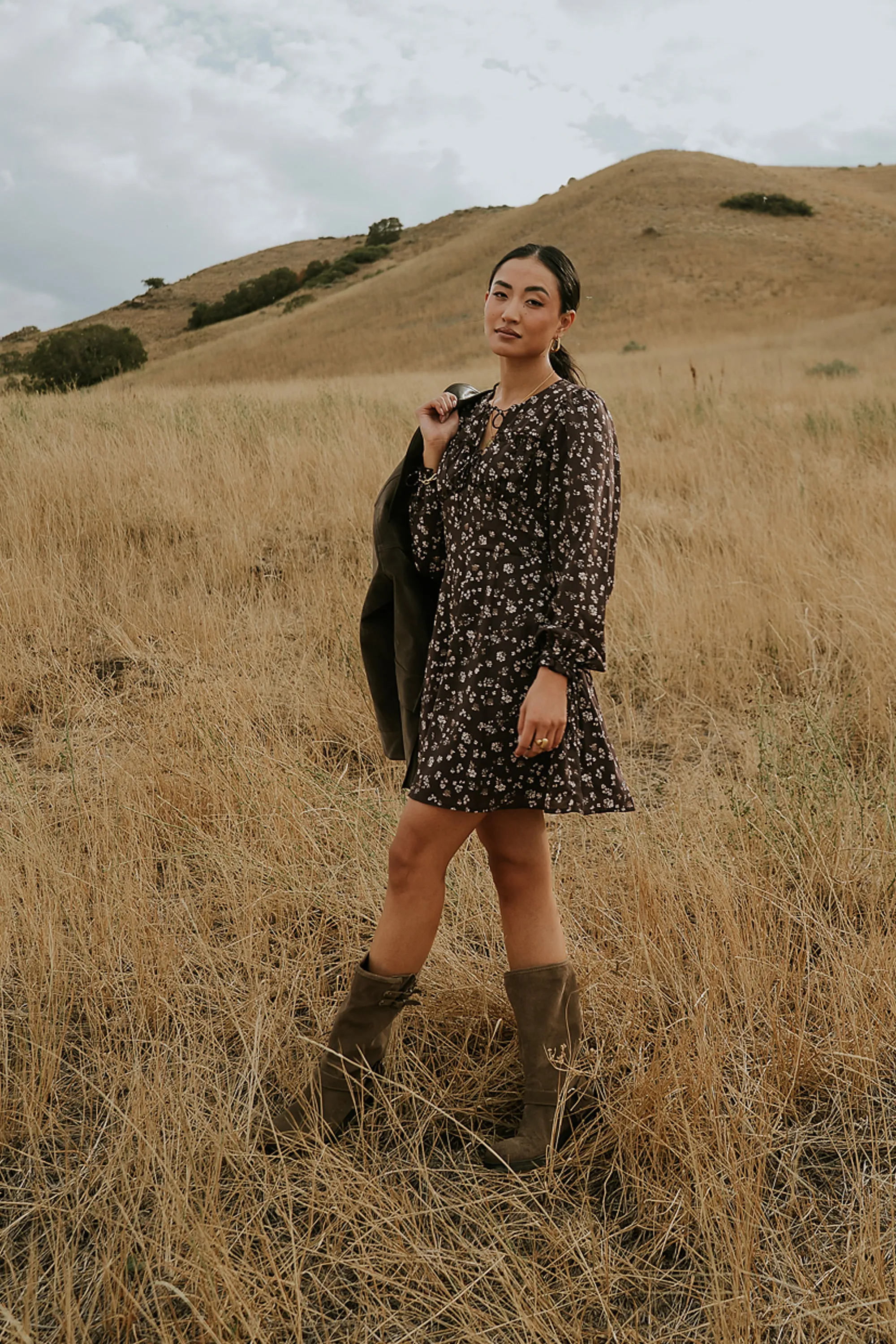 Myles Floral Mini Dress in Burgundy - FINAL SALE sold by bohme product image thumbnail 4