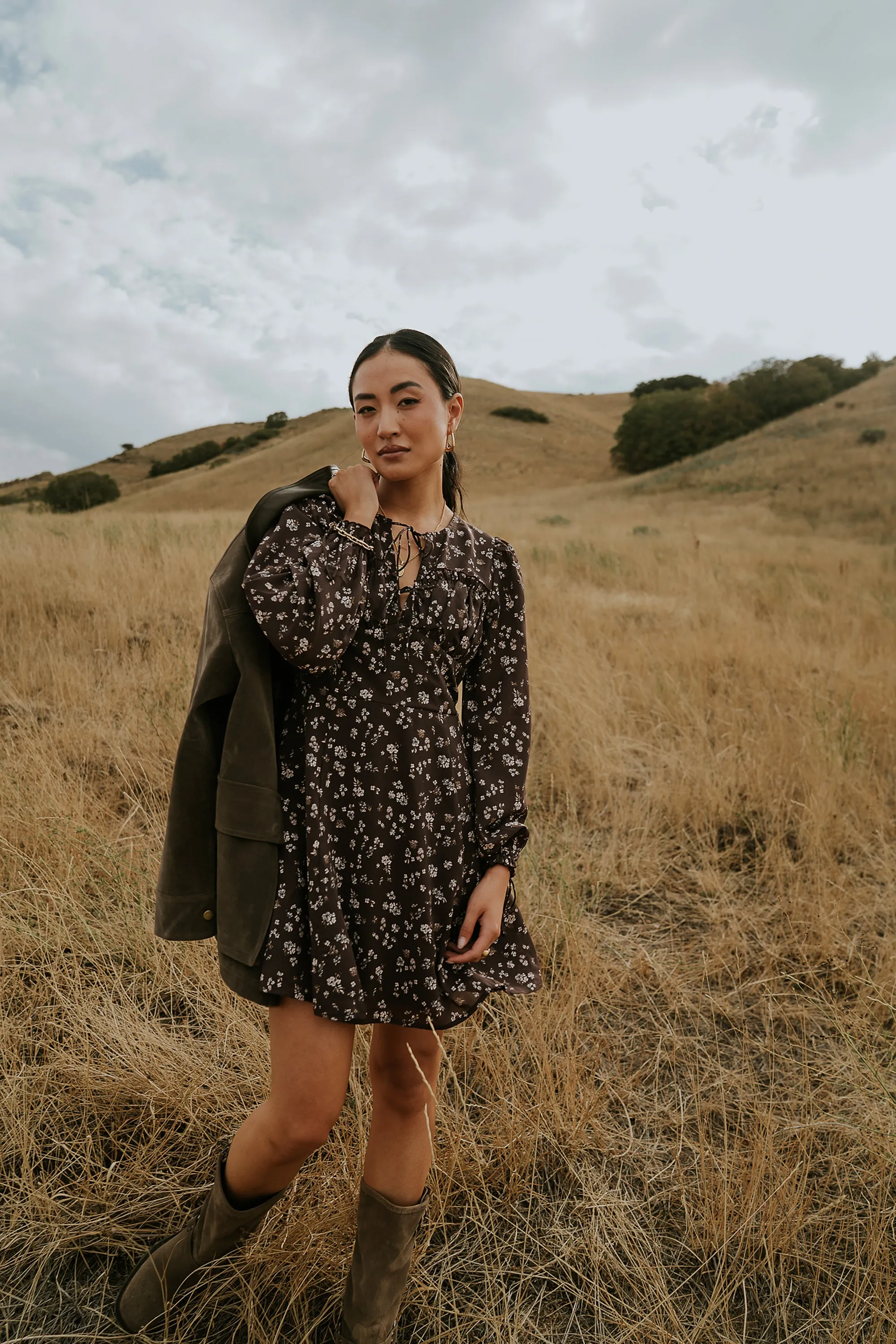 Myles Floral Mini Dress in Burgundy - FINAL SALE sold by bohme product image thumbnail 3