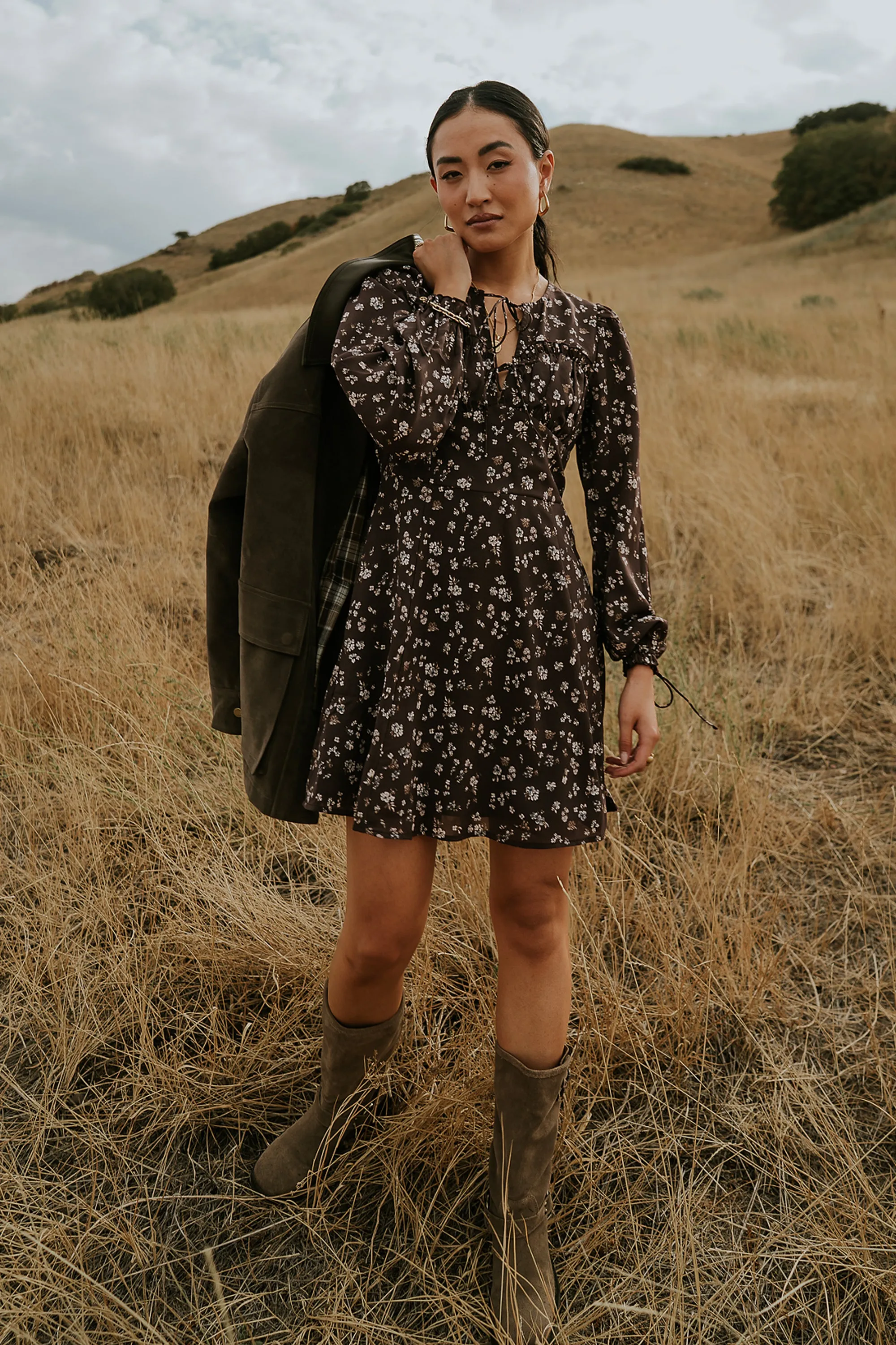 Myles Floral Mini Dress in Burgundy - FINAL SALE sold by bohme