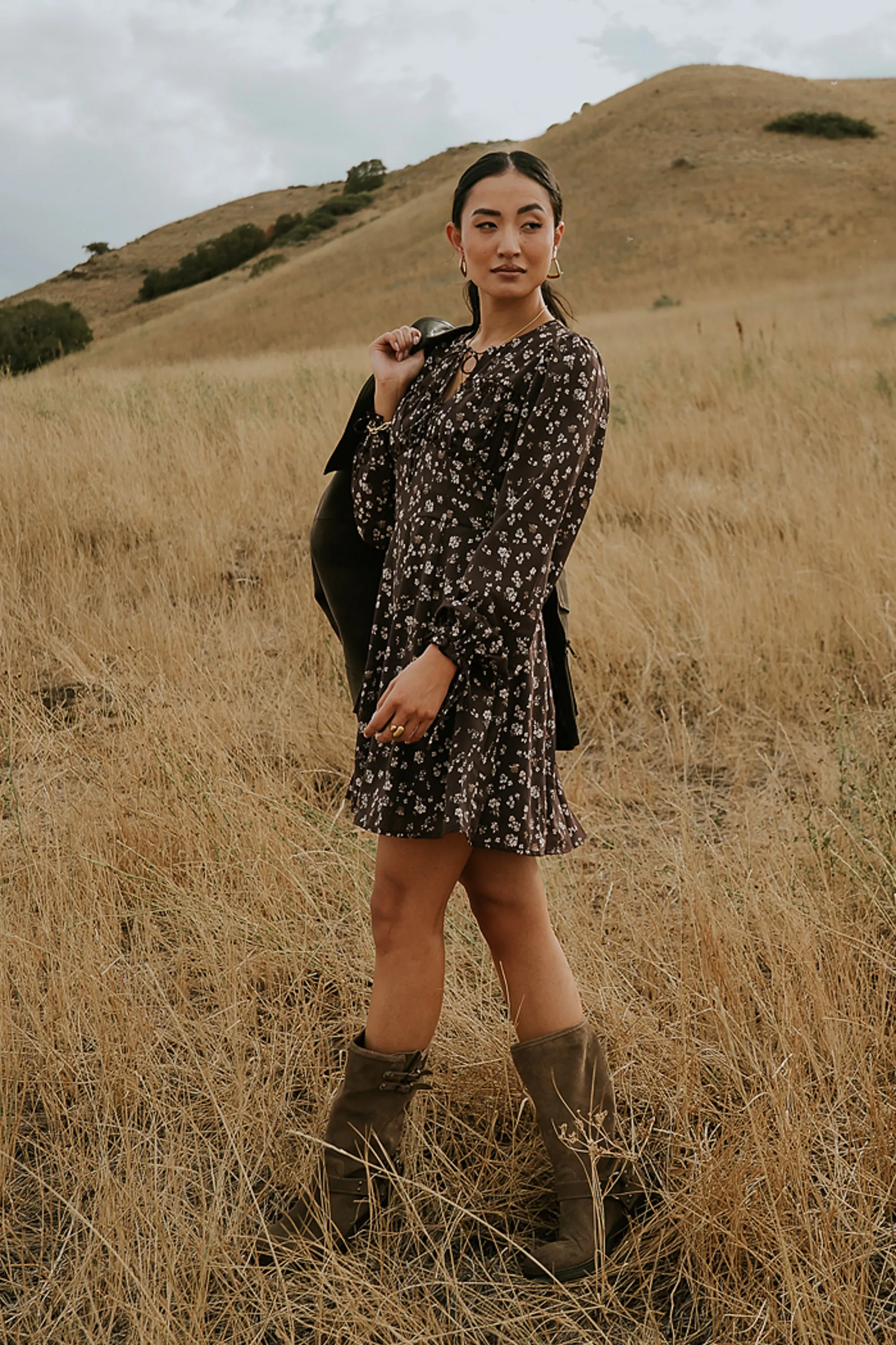 Myles Floral Mini Dress in Burgundy - FINAL SALE sold by bohme product image thumbnail 2